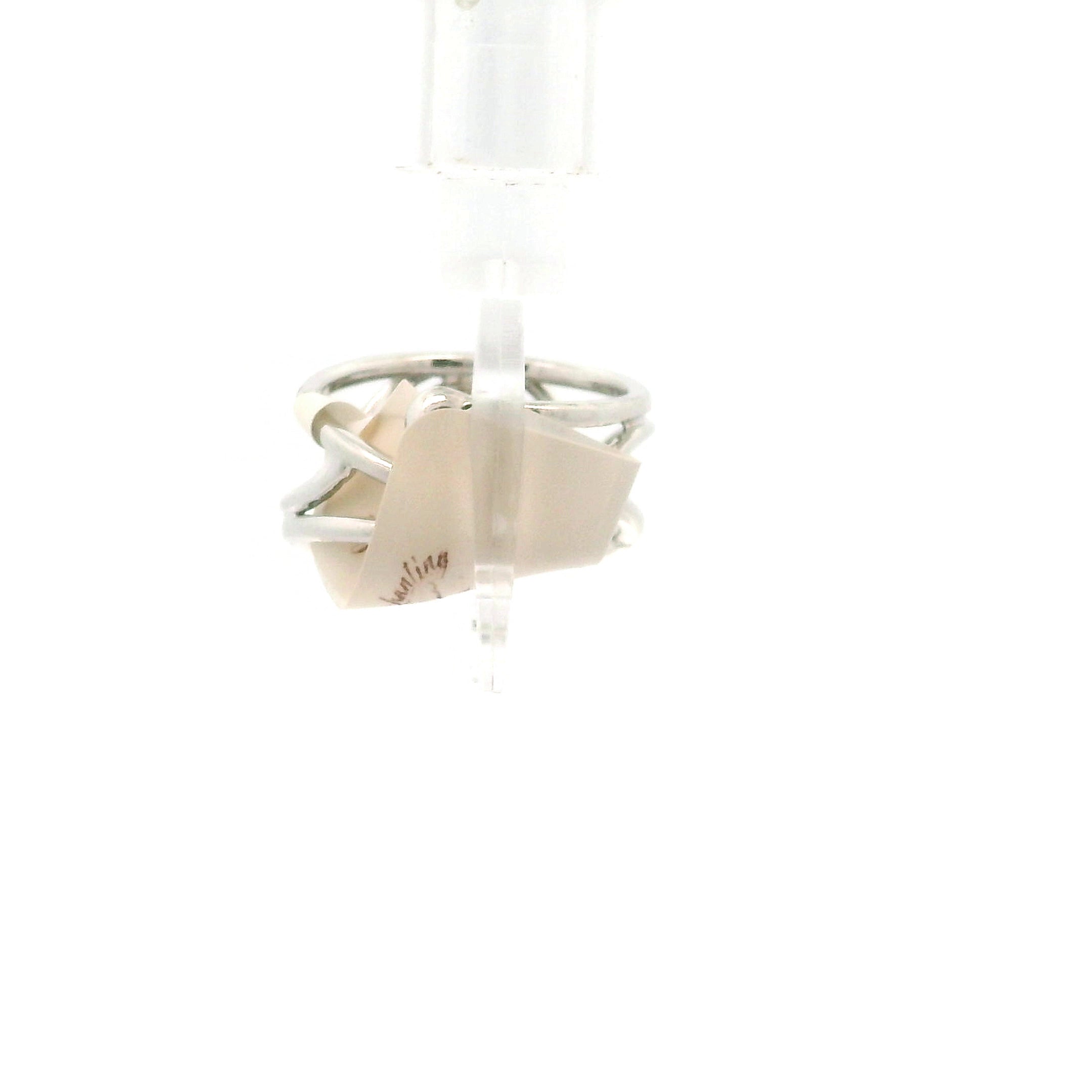 Silver Rutile in Quartz Cuff Ring 925 Silver for Grounding and Renewal