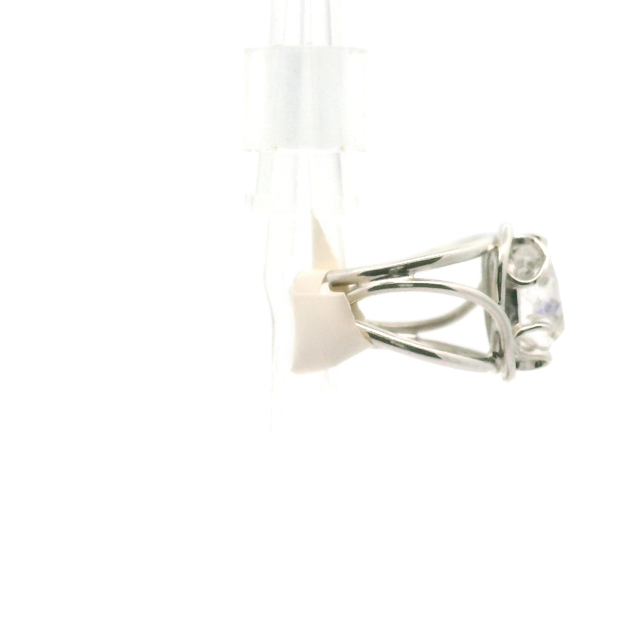 Fluorite in Quartz Cuff Ring 925 Silver for Wisdom and Energetic Support