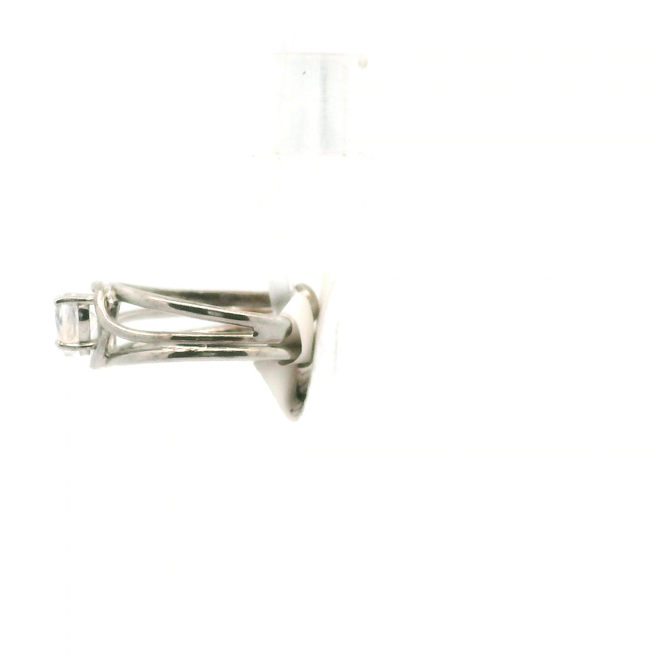 Moonstone Heart Midi Cuff Ring .925 Silver for Purification and Harmony
