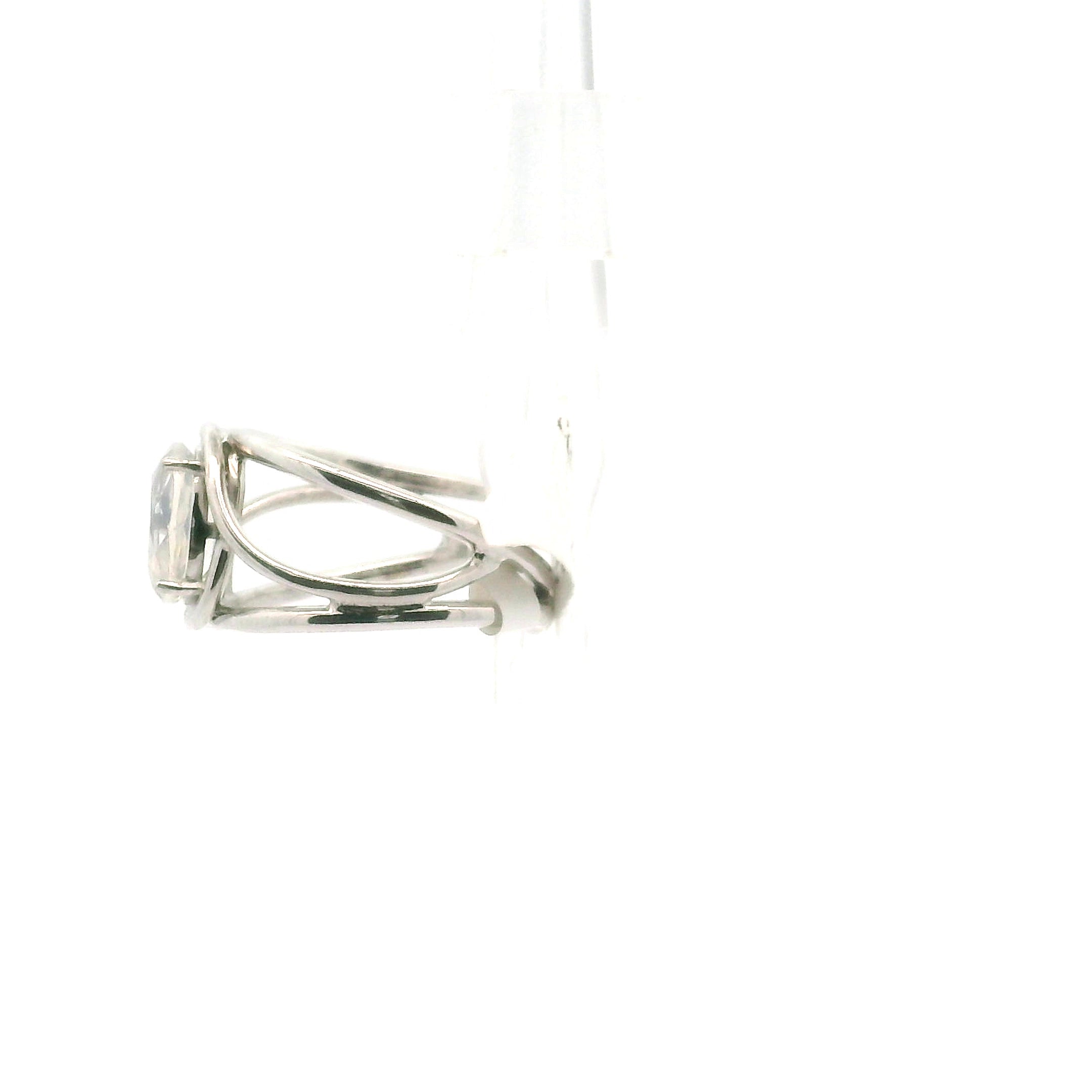 Moonstone Cuff Ring .925 Silver for Protection and Manifestation