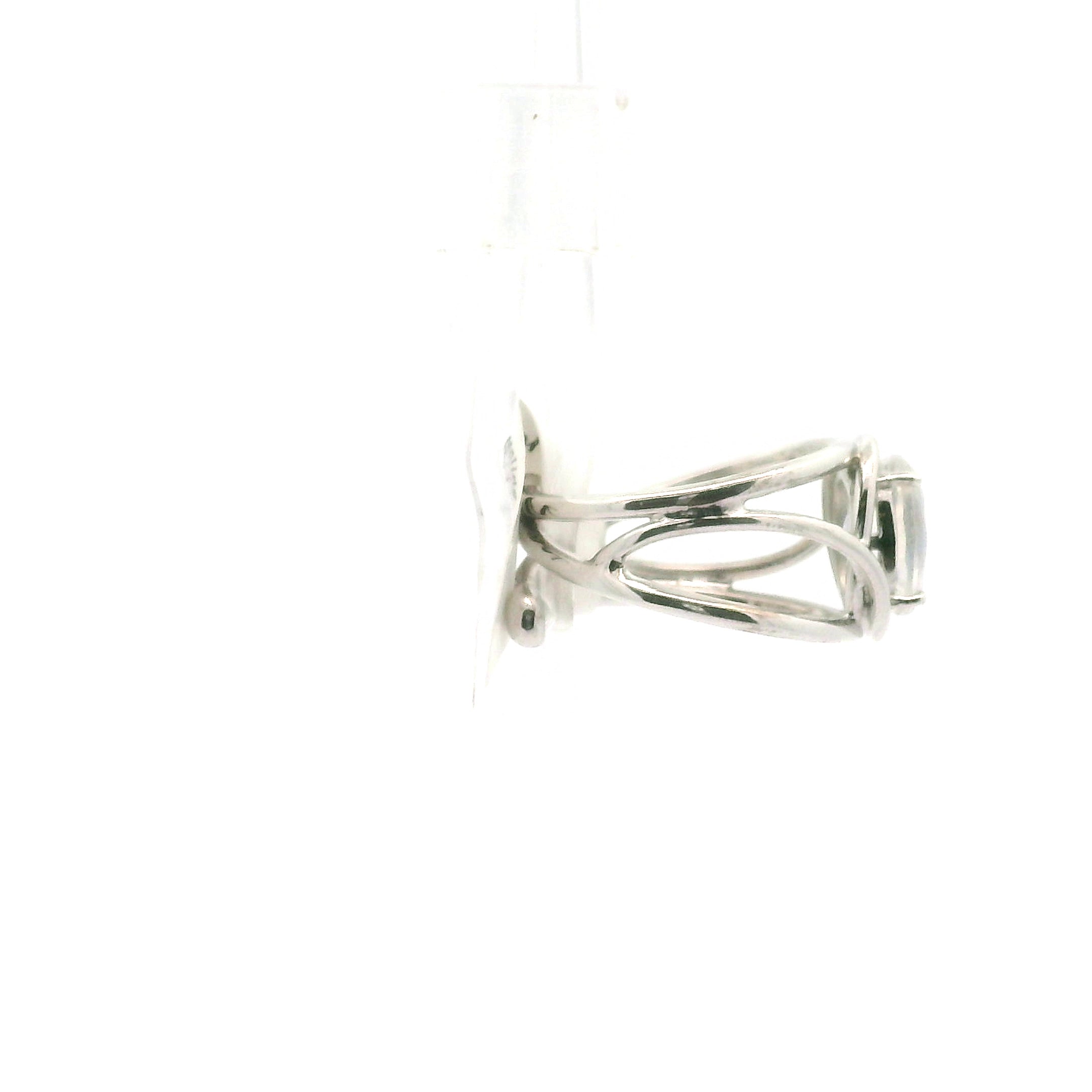 Moonstone Cuff Ring .925 Silver for Protection and Manifestation