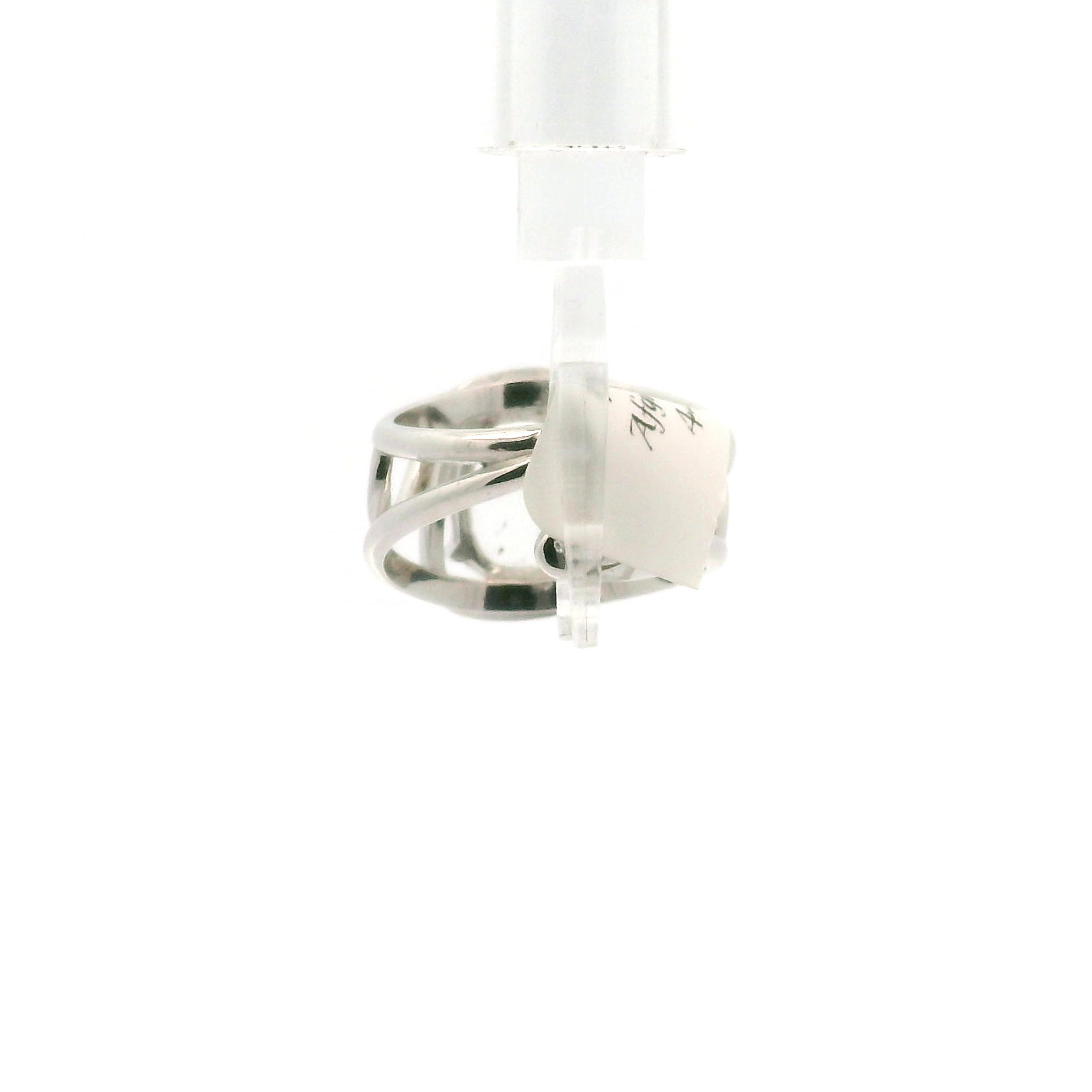 Pollucite from Afghanistan Cuff Ring .925 Silver for New Beginnings and Spiritual Awakening
