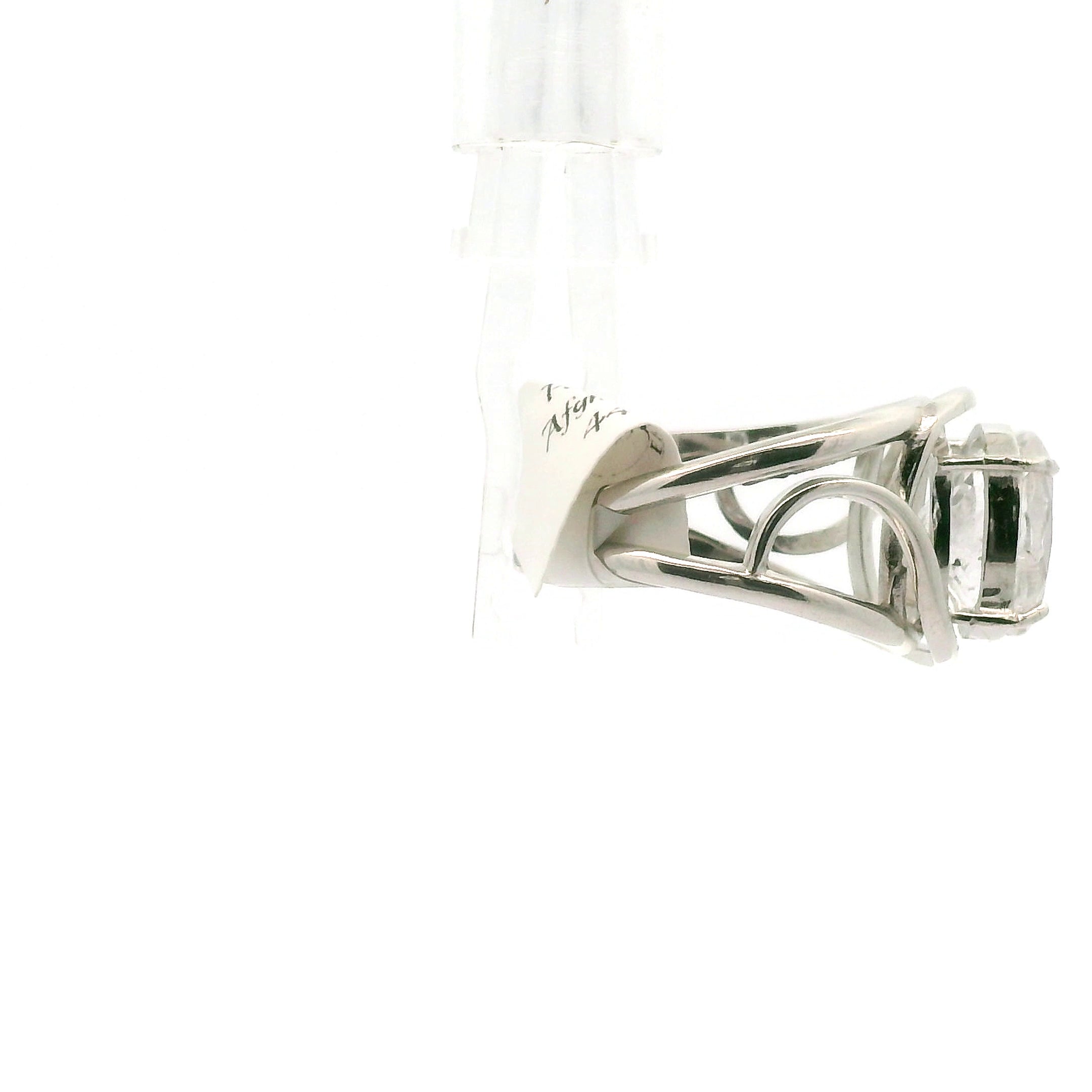 Pollucite from Afghanistan Cuff Ring .925 Silver for New Beginnings and Spiritual Awakening