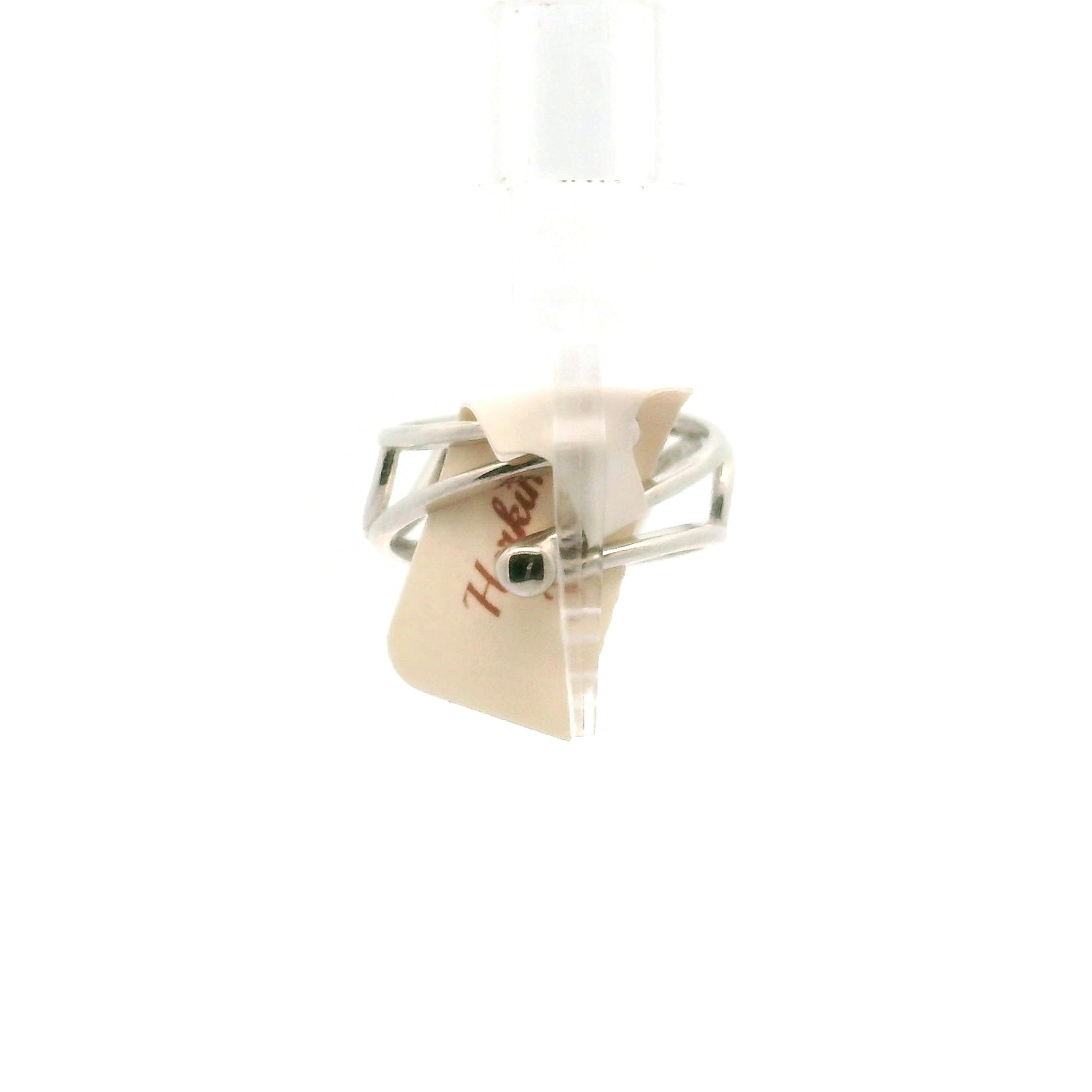 Herkimer Diamonds with Inlays Cuff Ring .925 Silver for Amplifying Energy and Attunement
