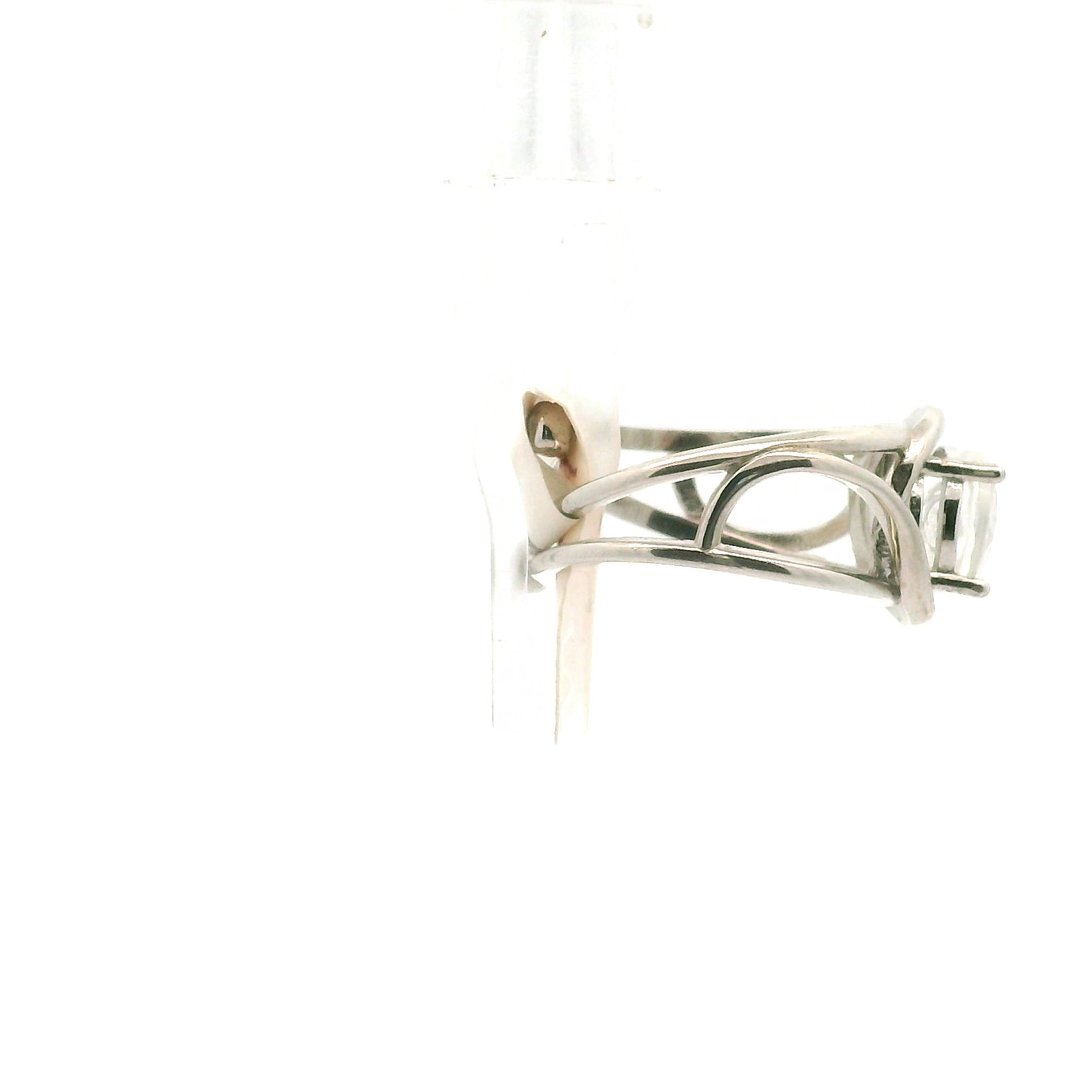 Herkimer Diamonds with Inlays Cuff Ring .925 Silver for Amplifying Energy and Attunement