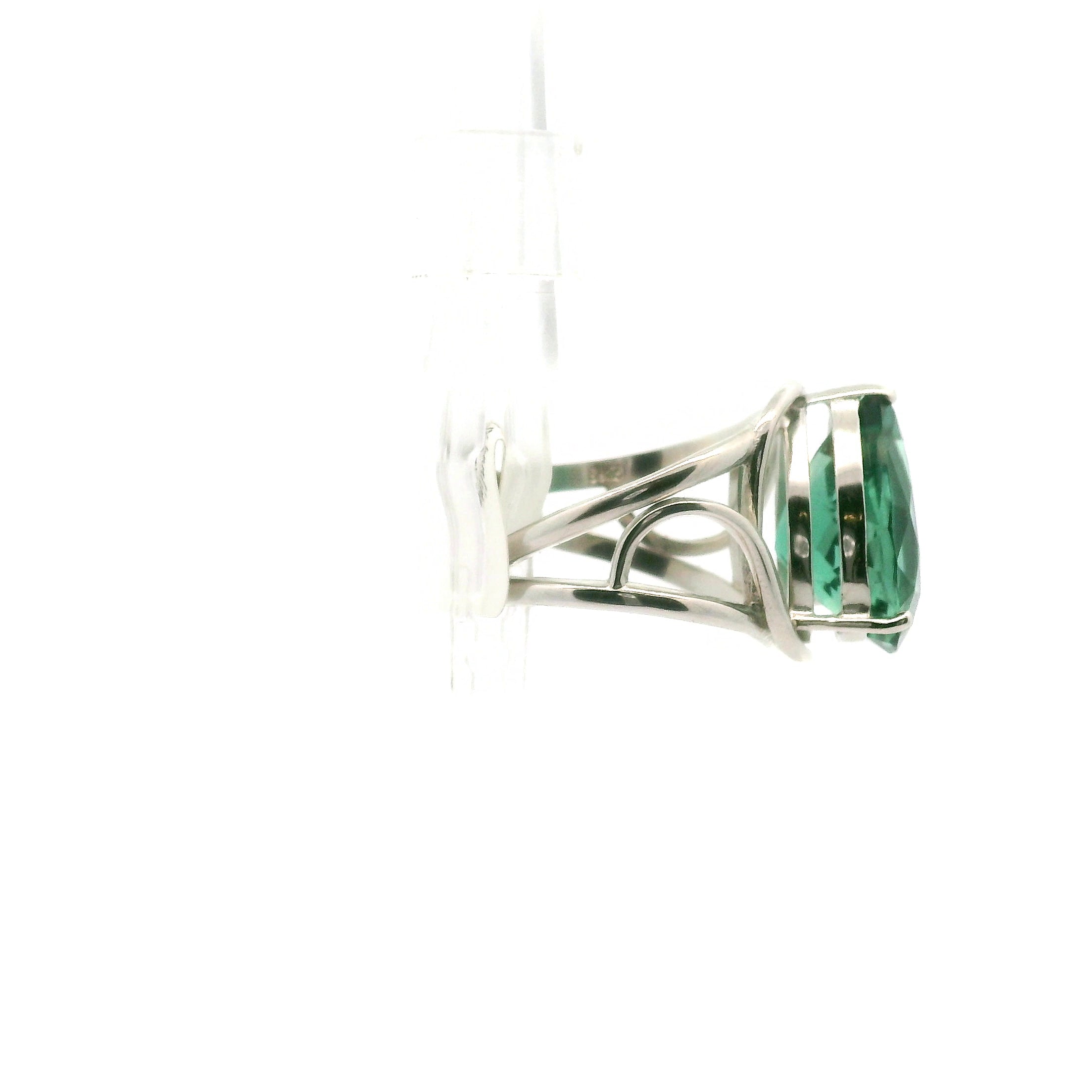 England Fluorite Faceted Drop Cuff Ring .925 Silver for Truth and Guidance