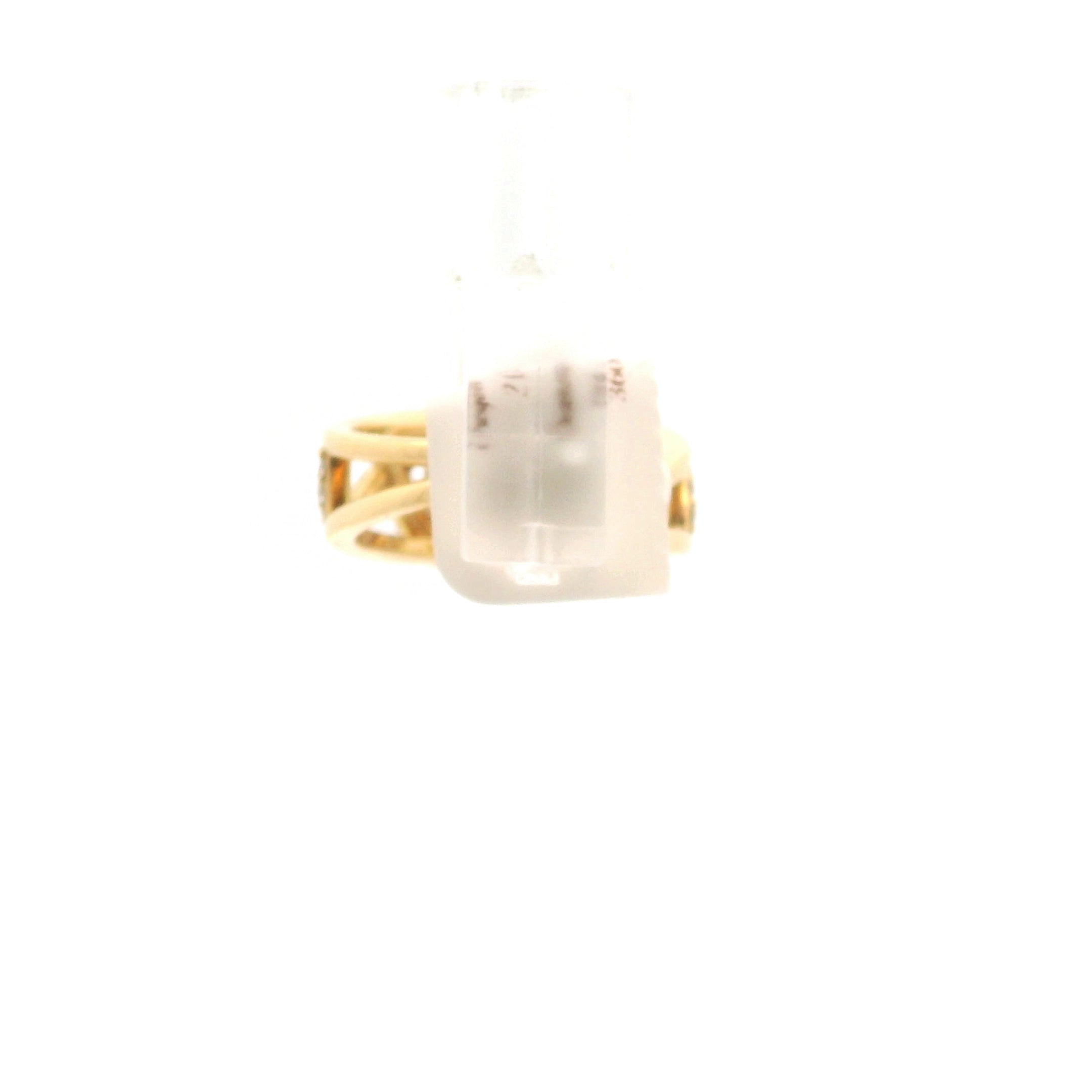Oregon Sunstone with Diamond Pave Cuff Ring in 18K Gold for Vitality and Courage