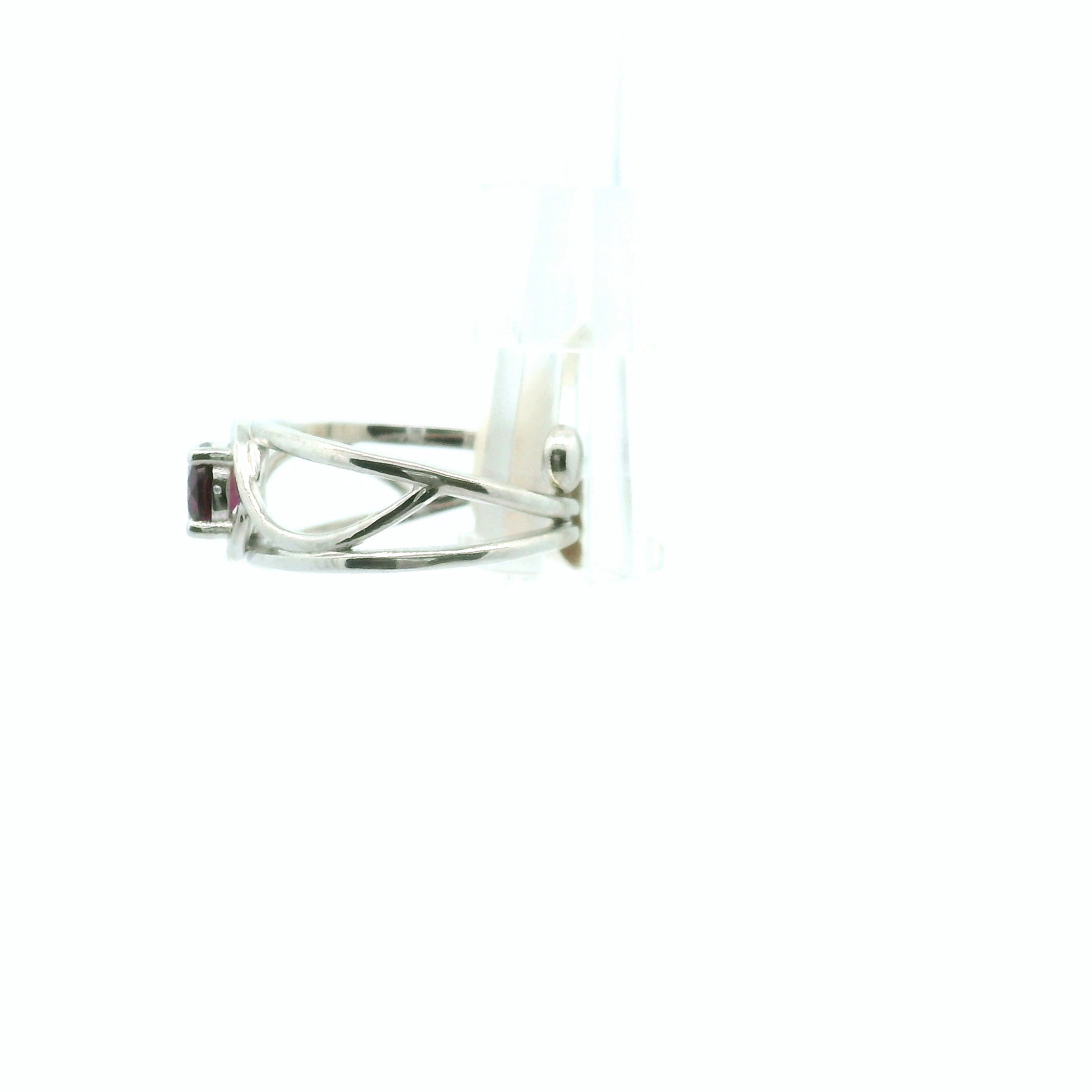 Rhodolite Garnet Midi Cuff Ring .925 Silver for Connection with Angels and Spirit Guides