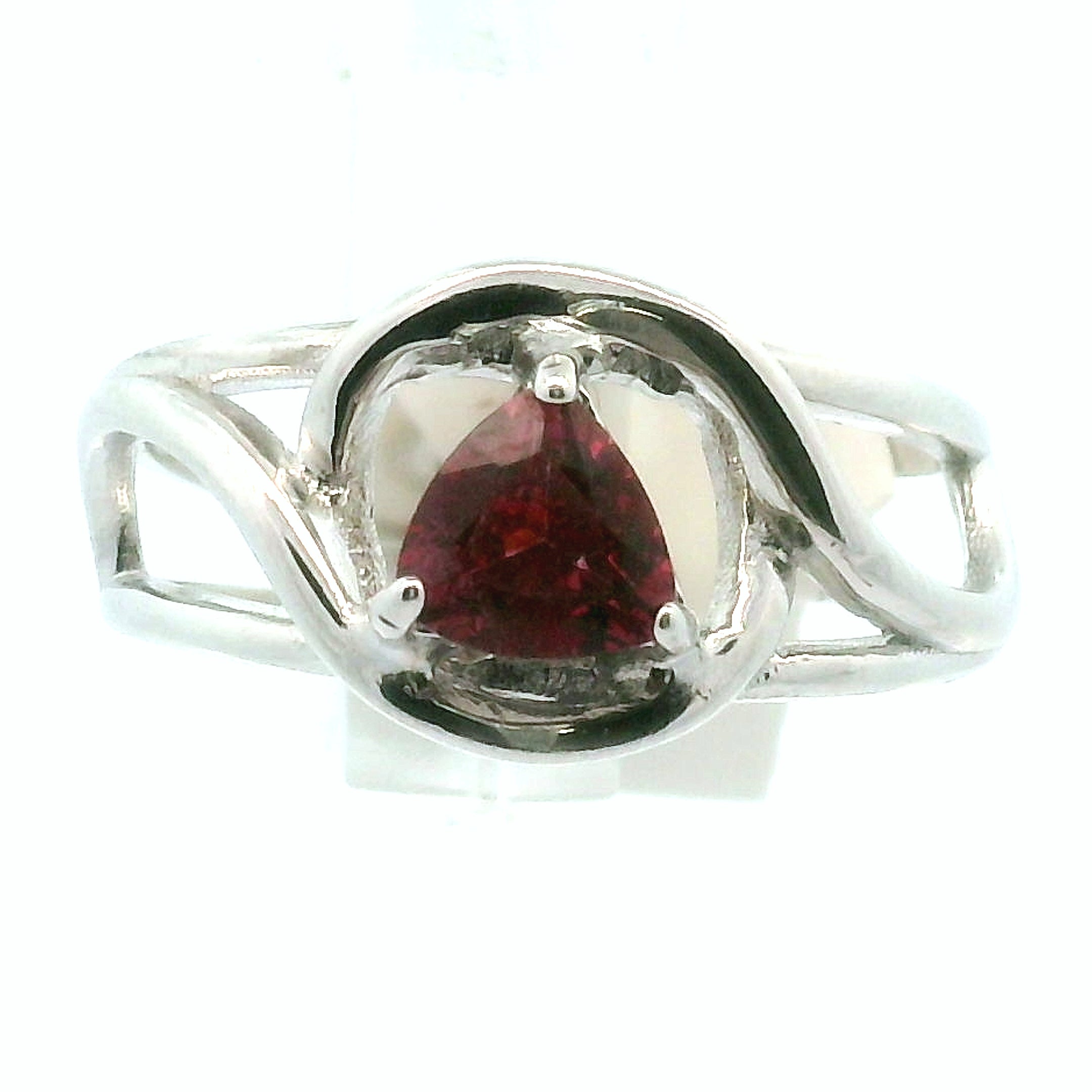 Rhodolite Garnet Midi Cuff Ring .925 Silver for Connection with Angels and Spirit Guides