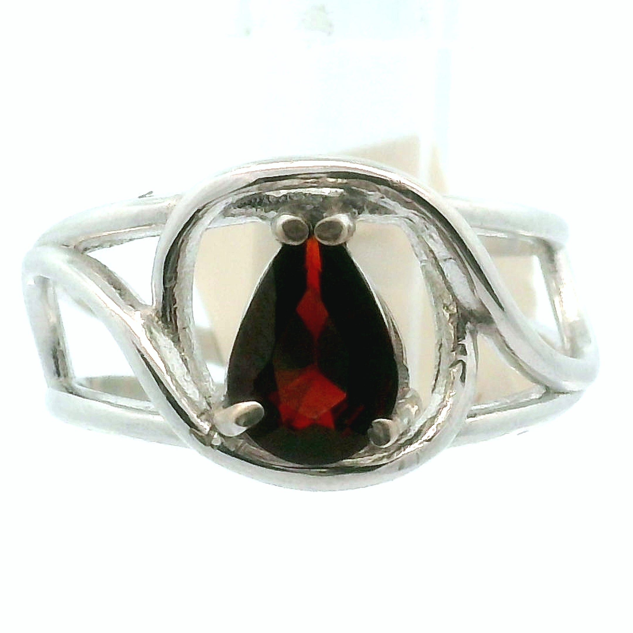 Rhodolite Garnet Midi Cuff Ring .925 Silver for Connection with Angels and Spirit Guides
