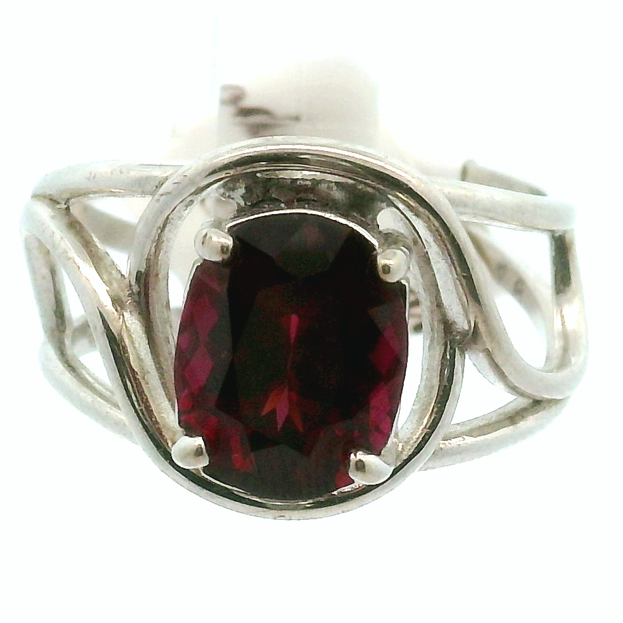 Rhodolite Purple Garnet Adjustable Finger Bracelet .925 Silver for Connection with Angels and Spirit Guides