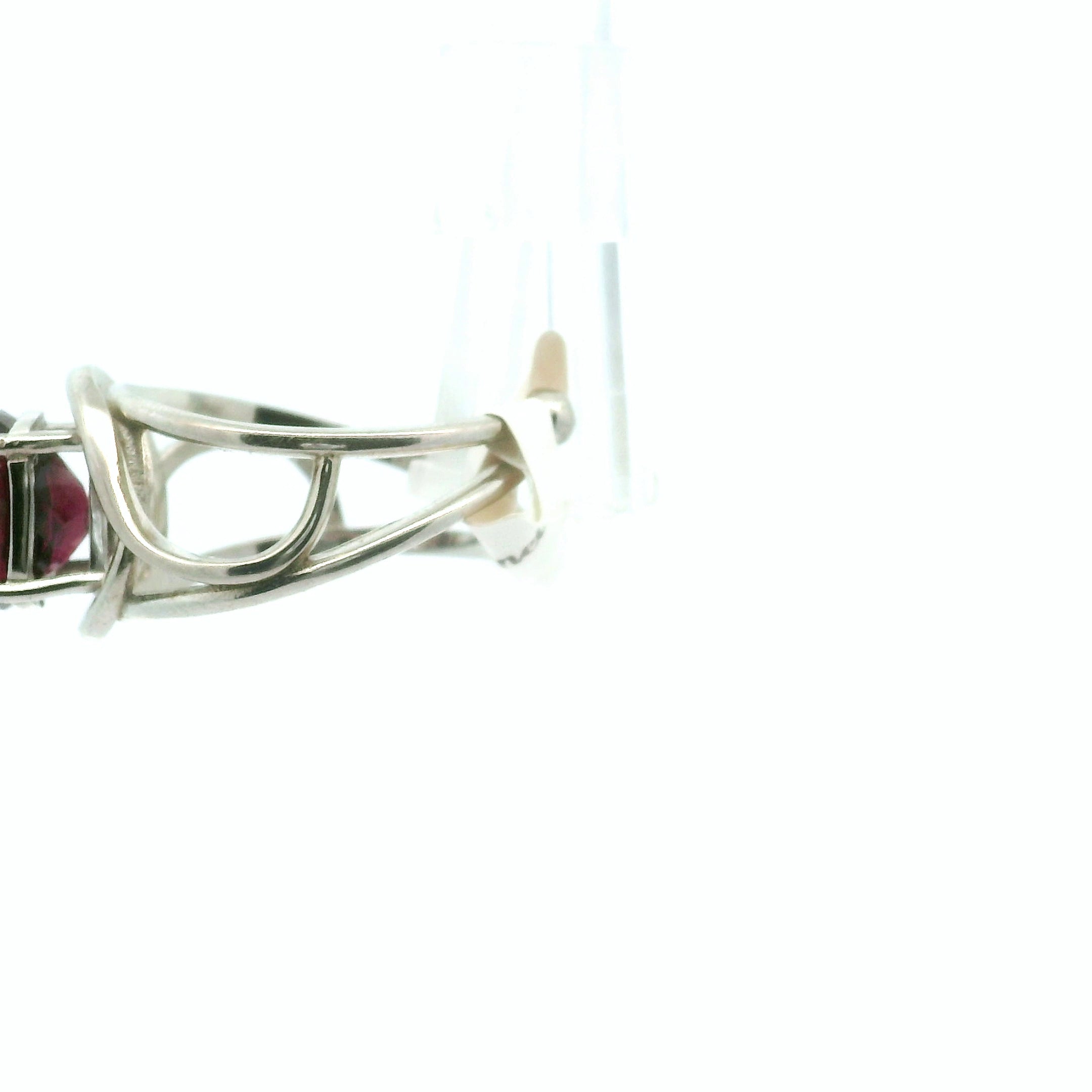 Rhodolite Purple Garnet Adjustable Finger Bracelet .925 Silver for Connection with Angels and Spirit Guides