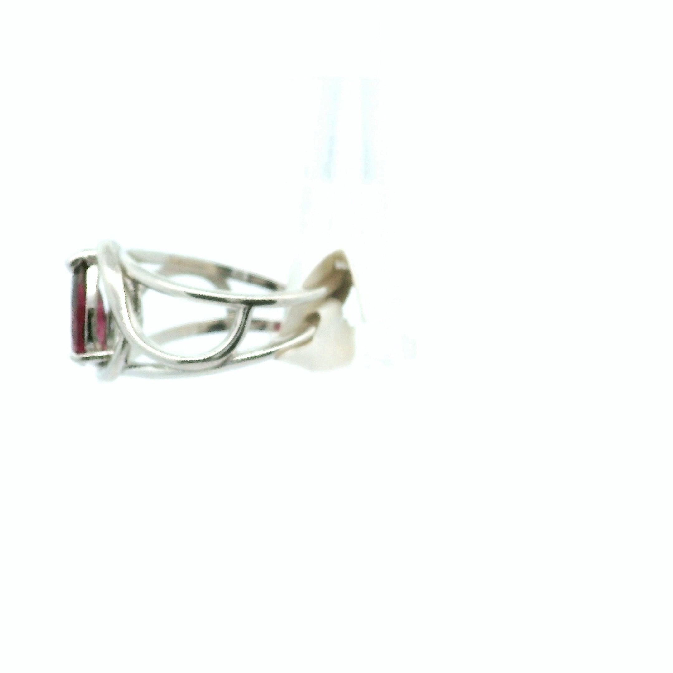 Garnet Midi Adjustable Finger Cuff Ring .925 Silver for Abundance, Good Luck and Positivity