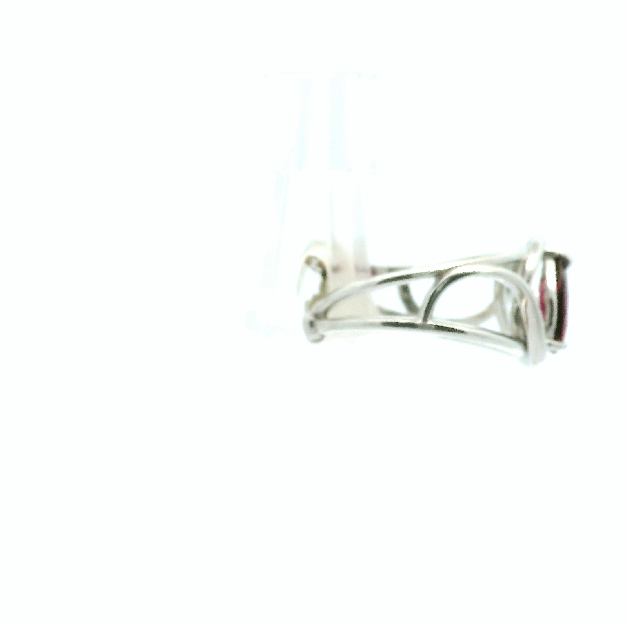 Garnet Midi Adjustable Finger Cuff Ring .925 Silver for Abundance, Good Luck and Positivity