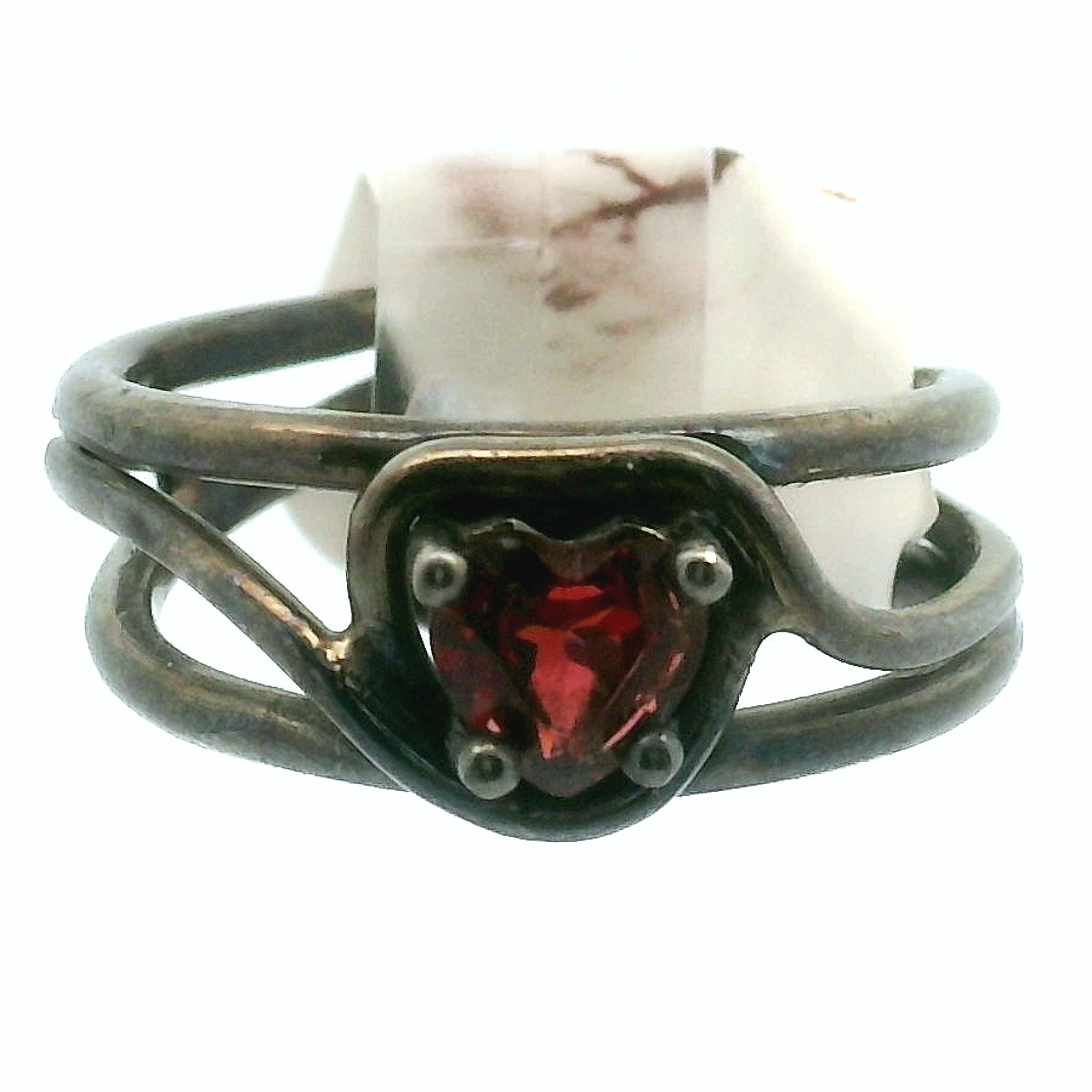 Garnet Midi Cuff Ring .925 Silver for Health and Strength