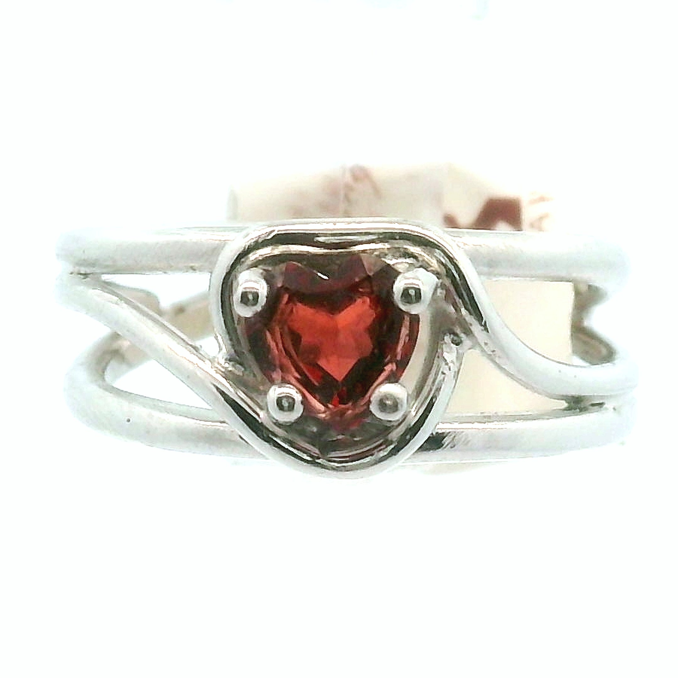 Garnet Midi Cuff Ring .925 Silver for Health and Strength