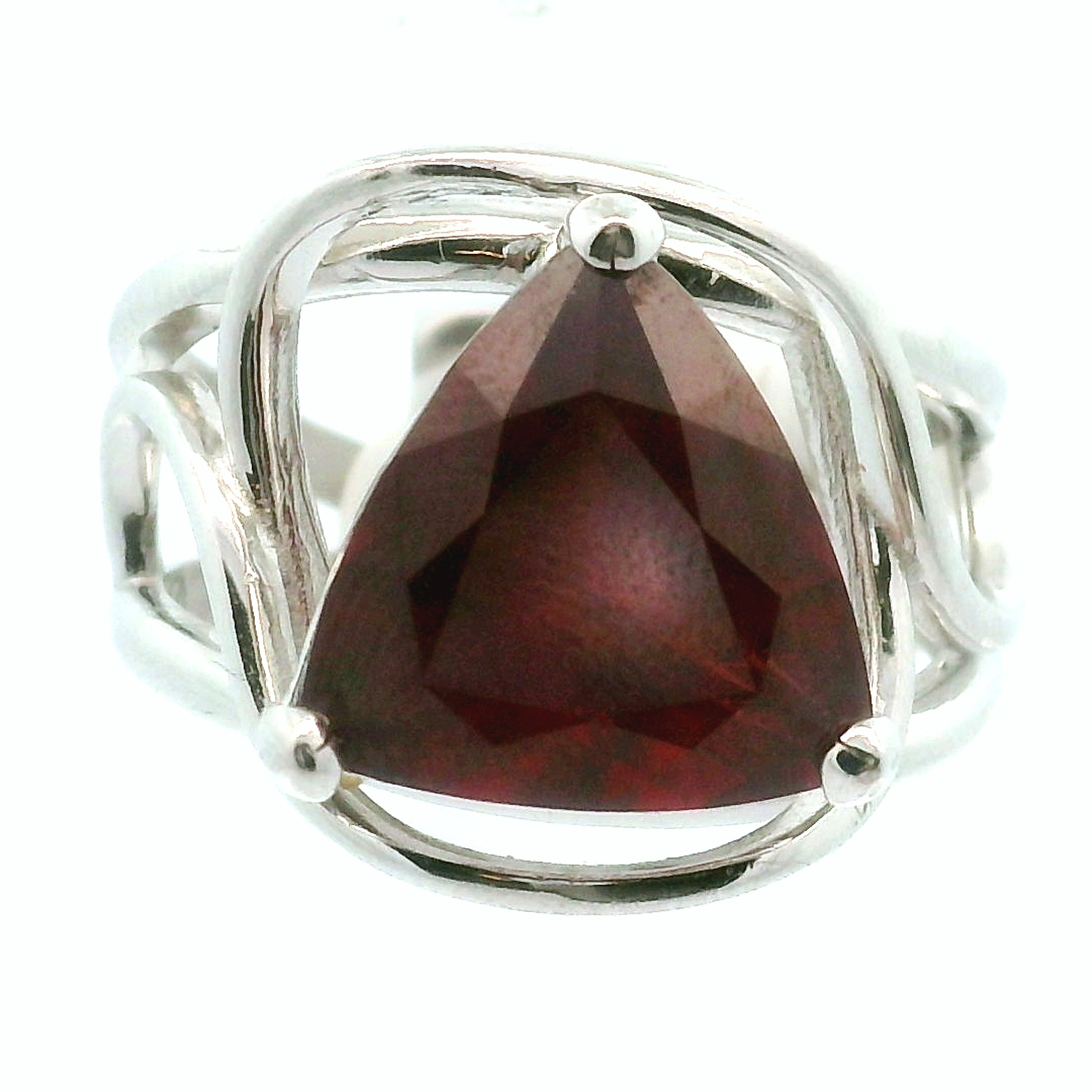 Tanzania Garnet Cuff Ring .925 Silver for Strength and Grounding