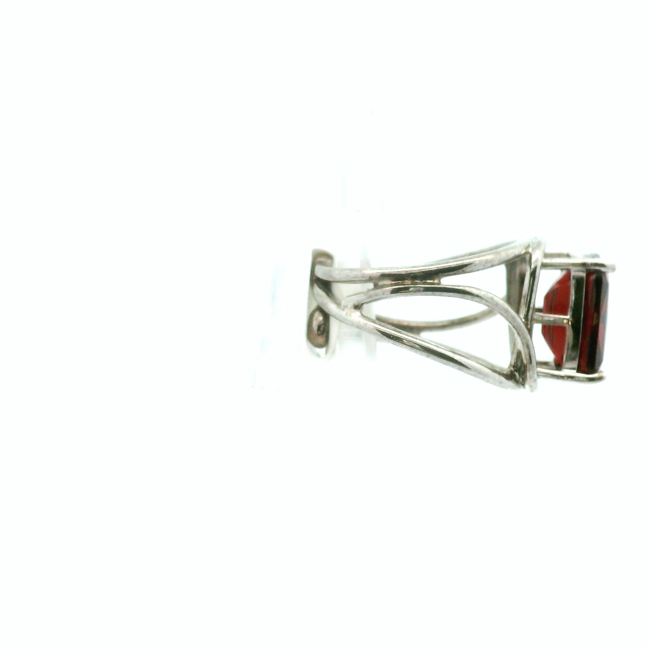 Garnet Cuff Ring .925 Silver for Health and Strength