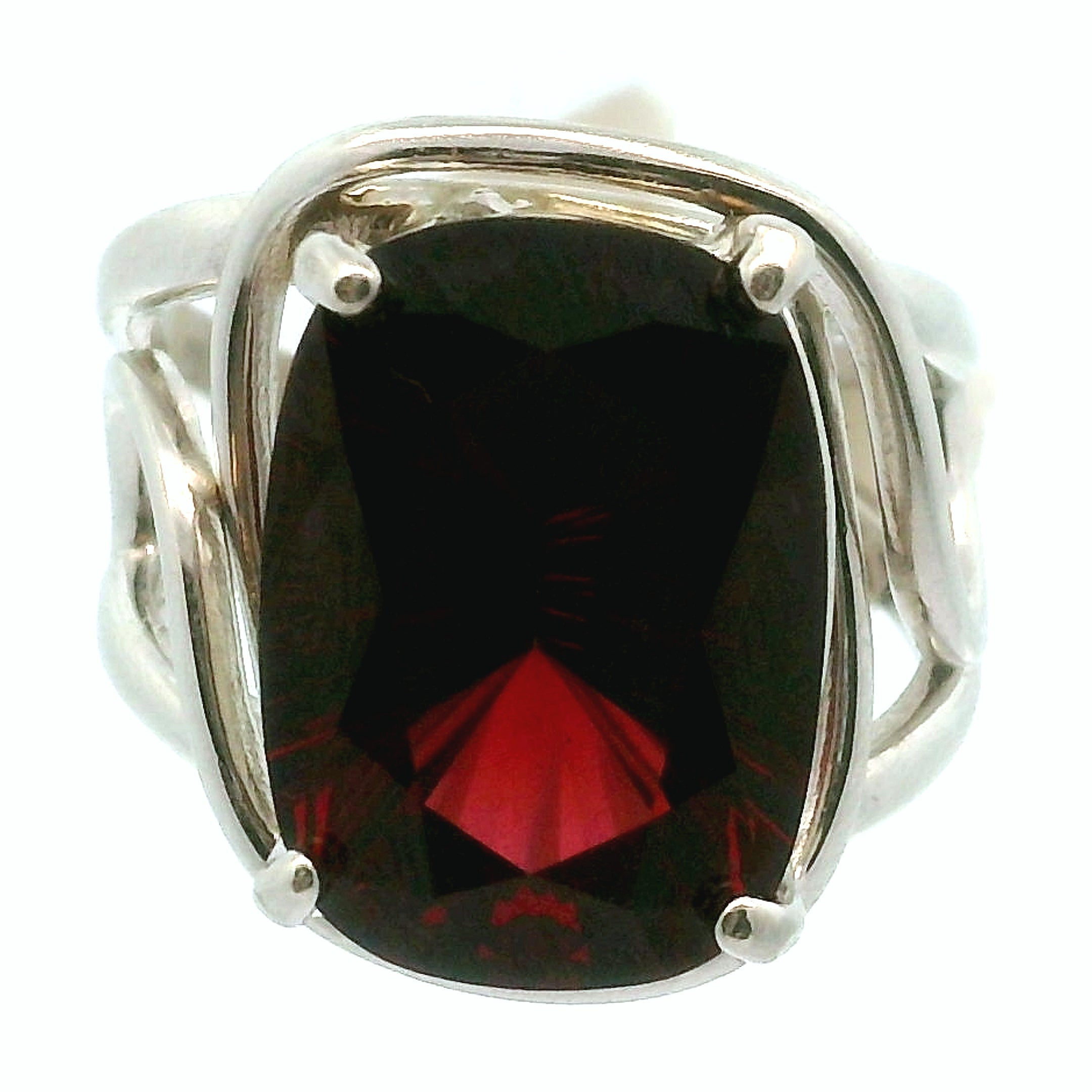 Tanzania Garnet Cuff Ring .925 Silver for Strength and Grounding