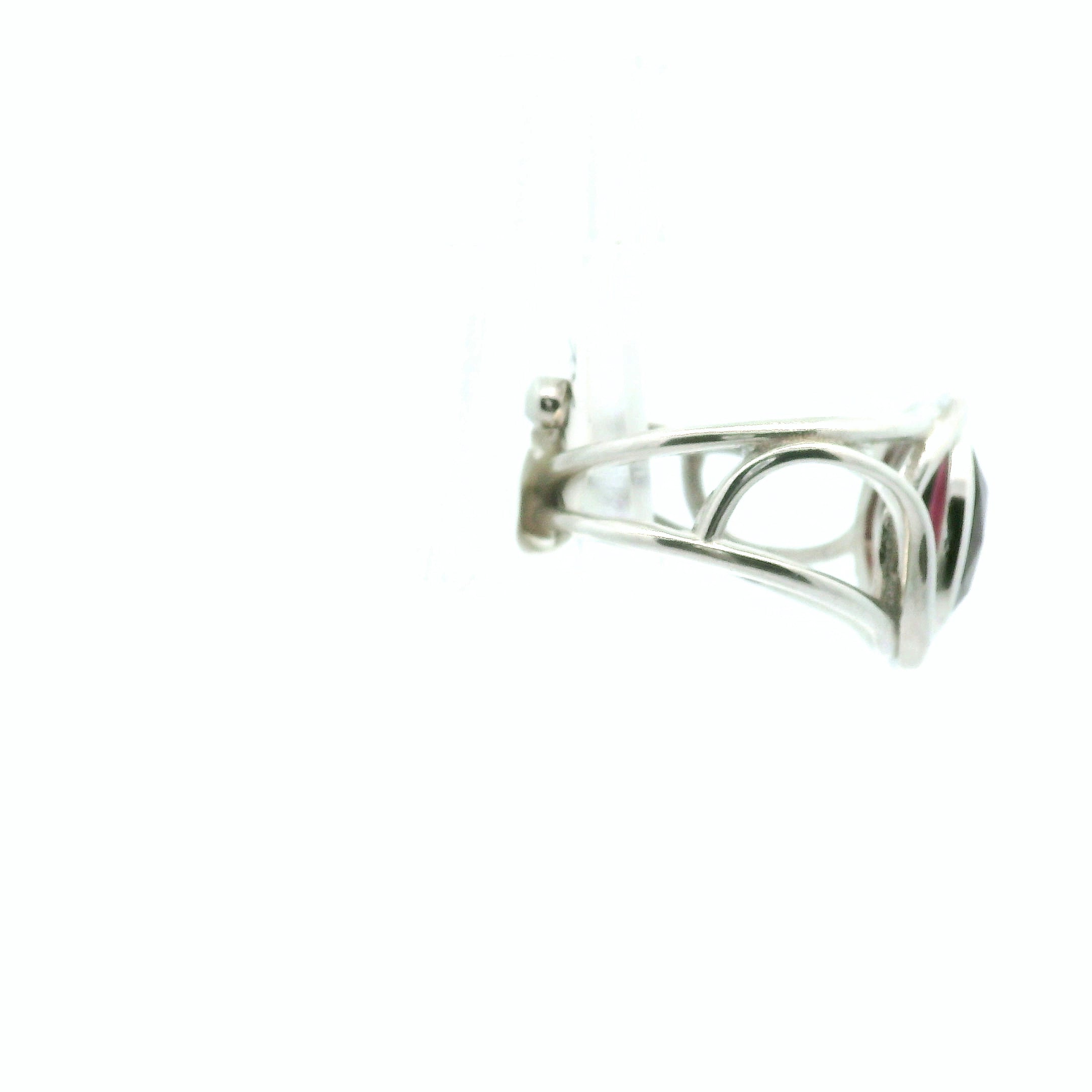 Rhodolite Garnet Cuff Ring .925 Silver for Connection with Angels and Spirit Guides