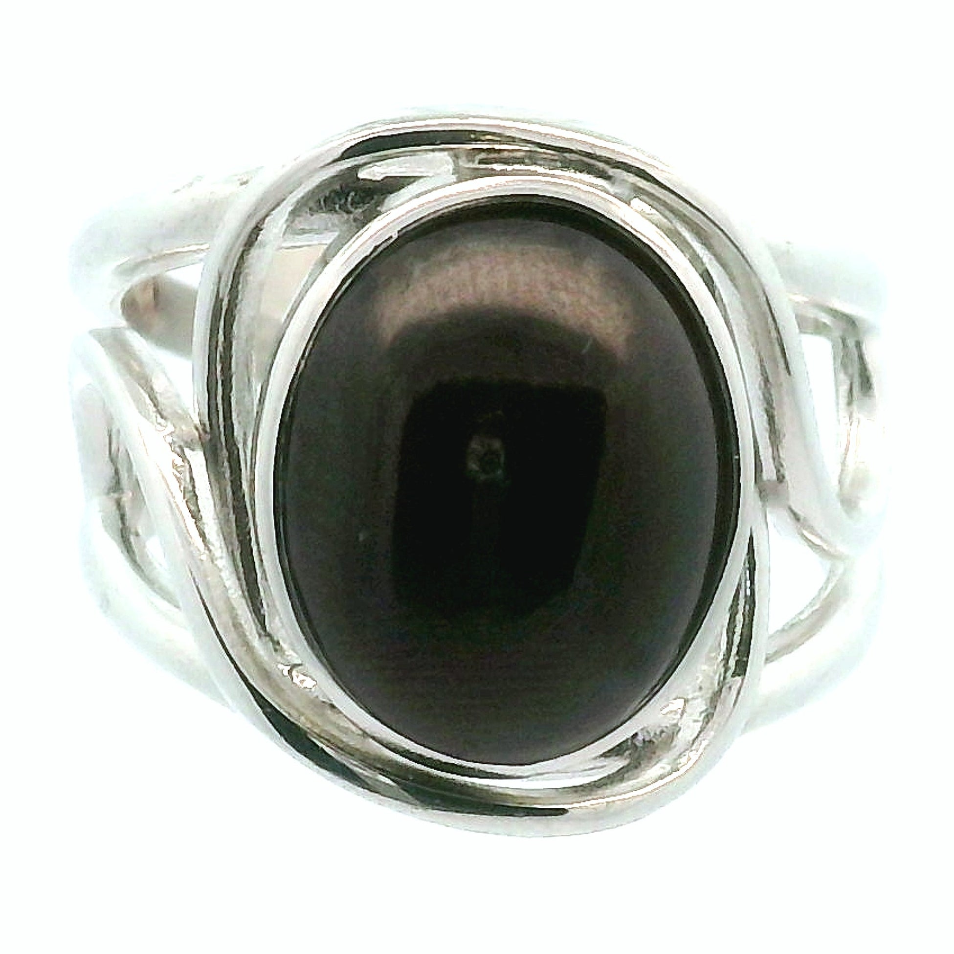Star Garnet Cuff Ring .925 Silver for Health and Strength