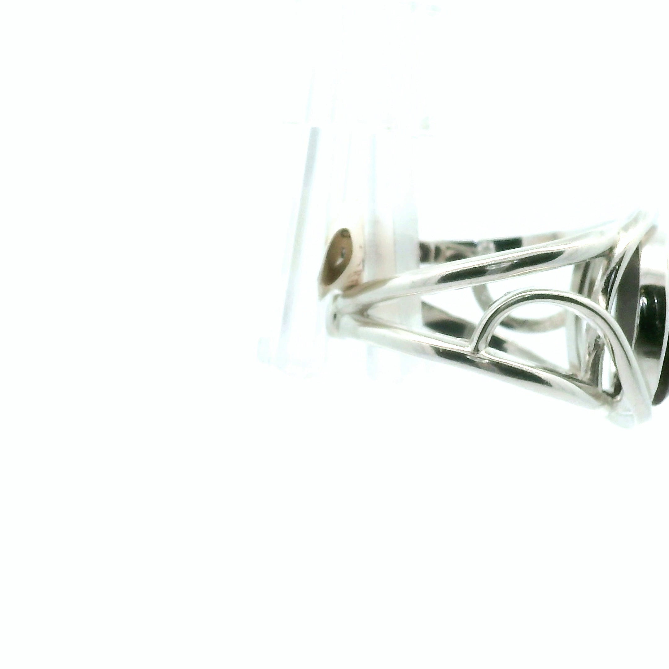 Star Garnet Cuff Ring .925 Silver for Health and Strength