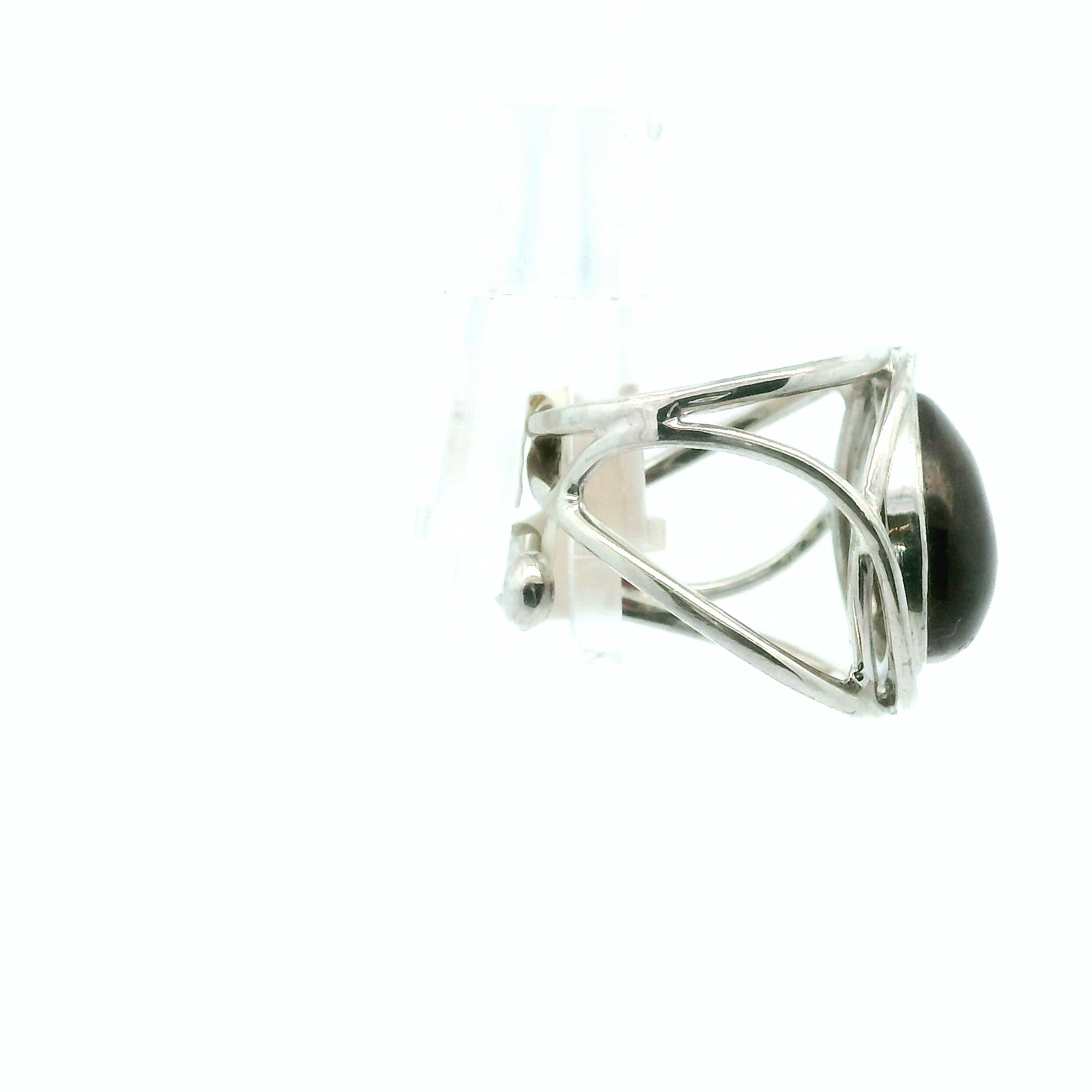 Rhodolite Garnet Cuff Ring .925 Silver for Connection with Angels and Spirit Guides