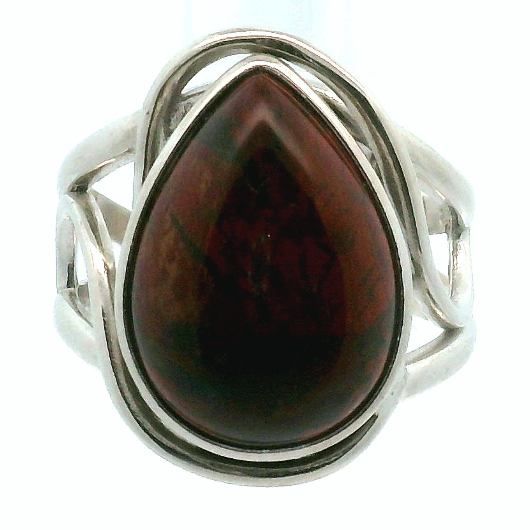 Red Pietersite Cuff Ring .925 Silver for Intuition, Transformation and Willpower