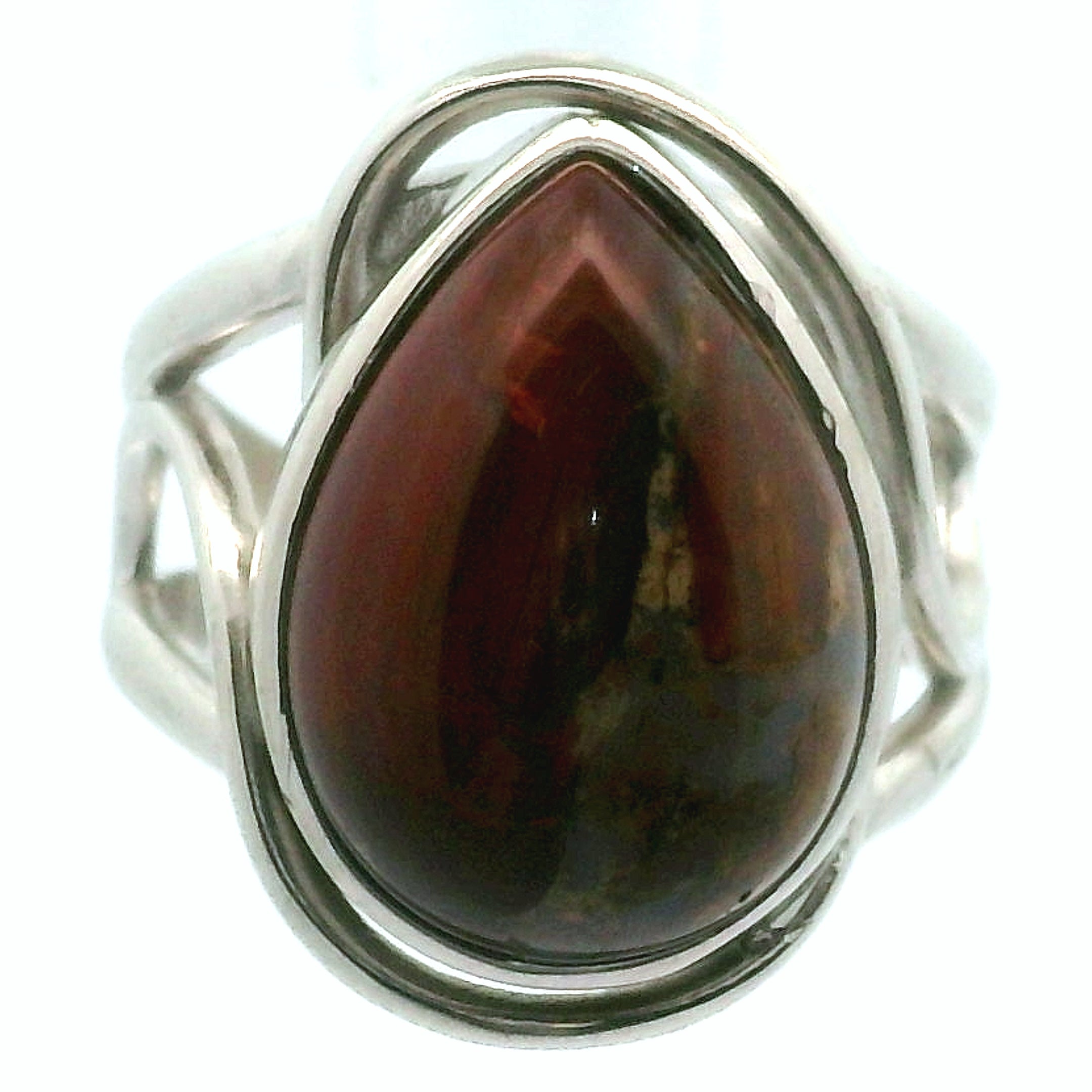 Red Pietersite Cuff Ring .925 Silver for Intuition, Transformation and Willpower