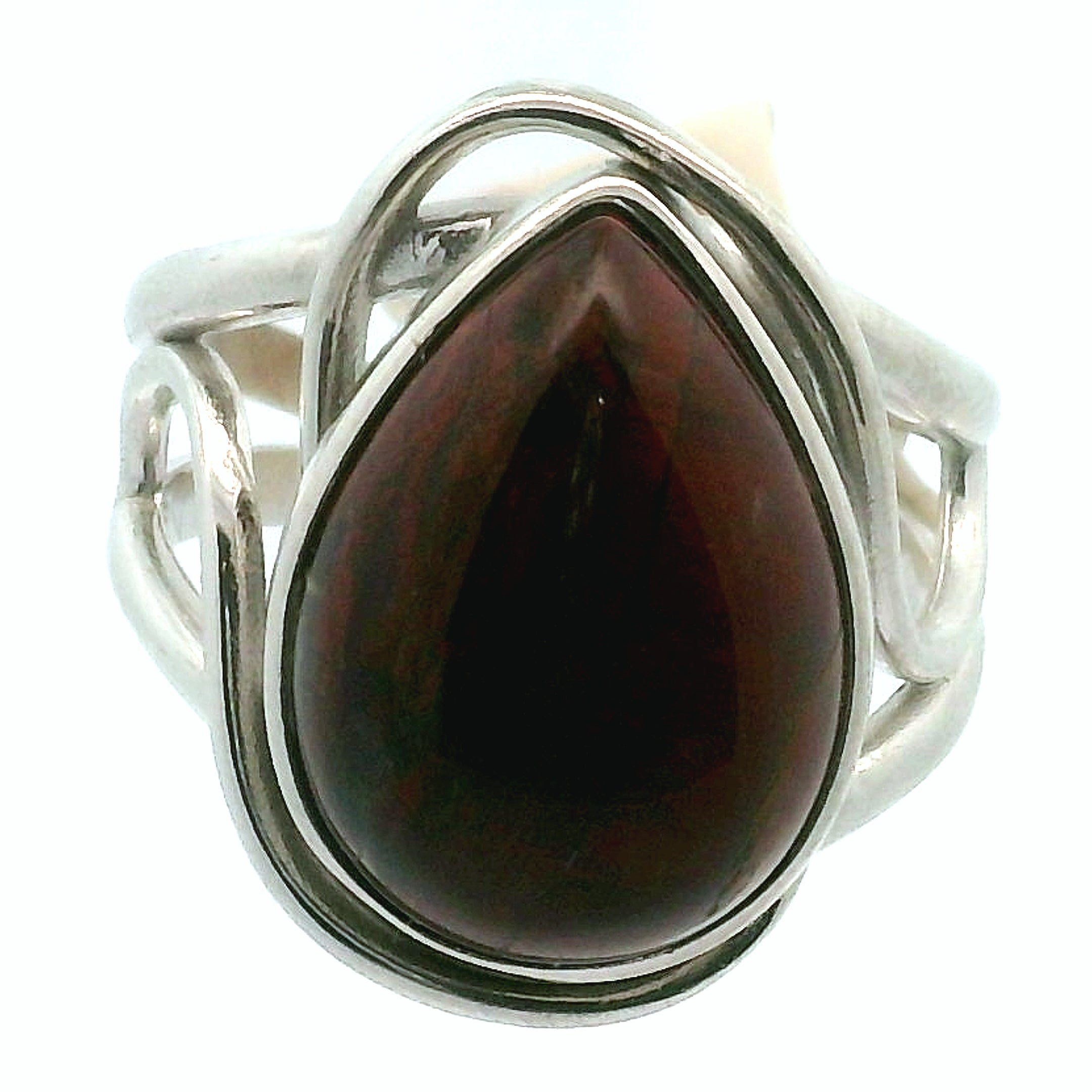 Red Pietersite Cuff Ring .925 Silver for Intuition, Transformation and Willpower