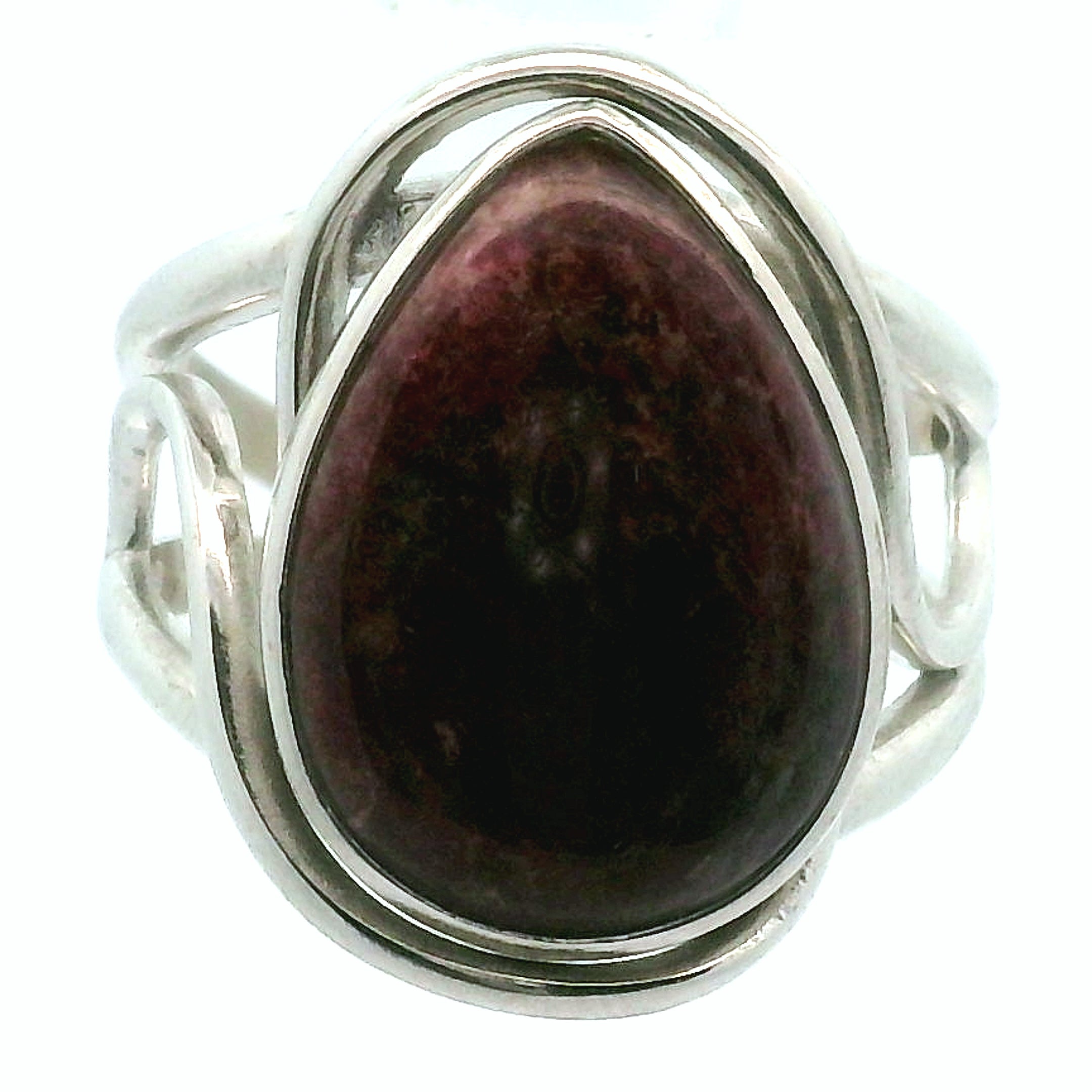 Rubellite Red Tourmaline Cuff Ring .925 Silver for Inspiration and Passion