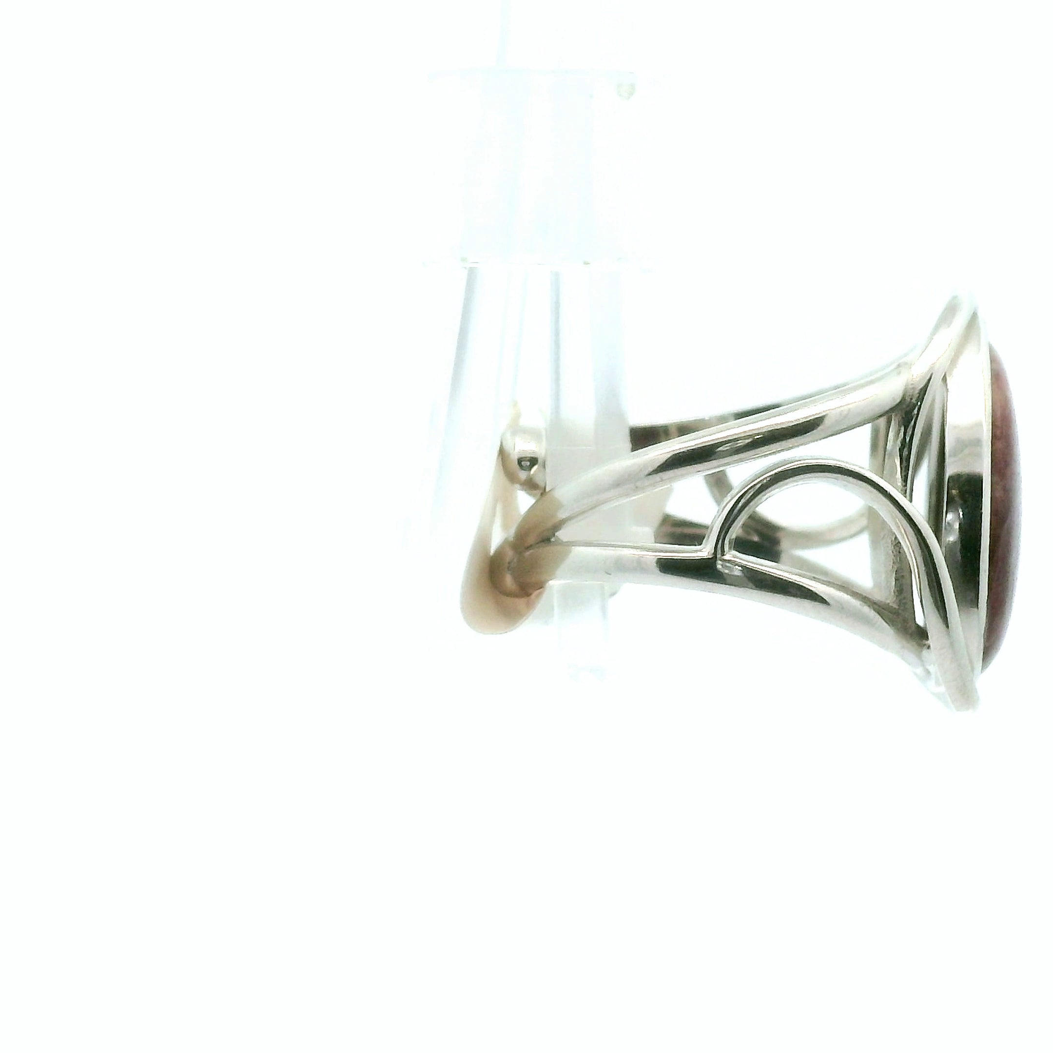 Rubellite Red Tourmaline Cuff Ring .925 Silver for Inspiration and Passion