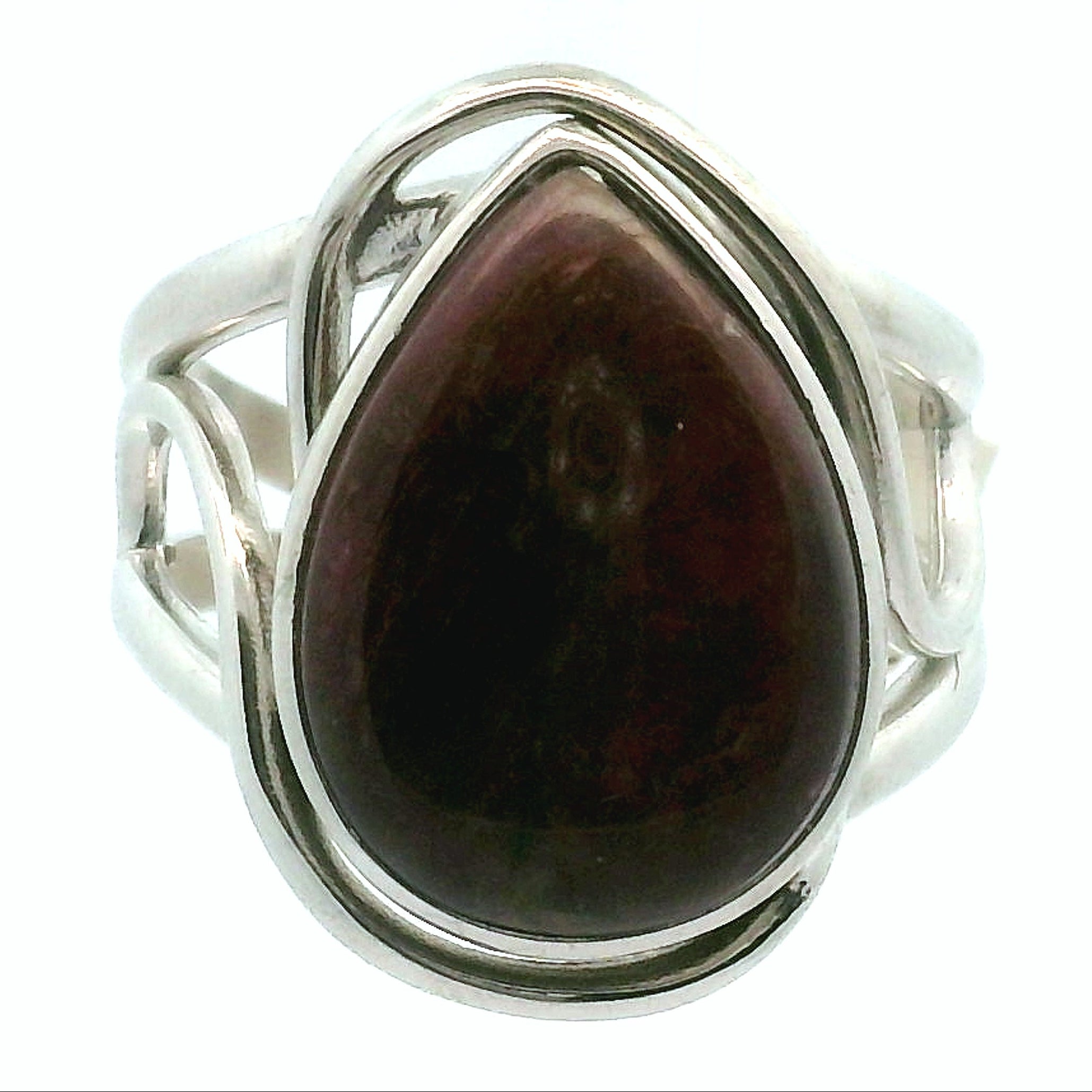 Rubellite Red Tourmaline Cuff Ring .925 Silver for Inspiration and Passion