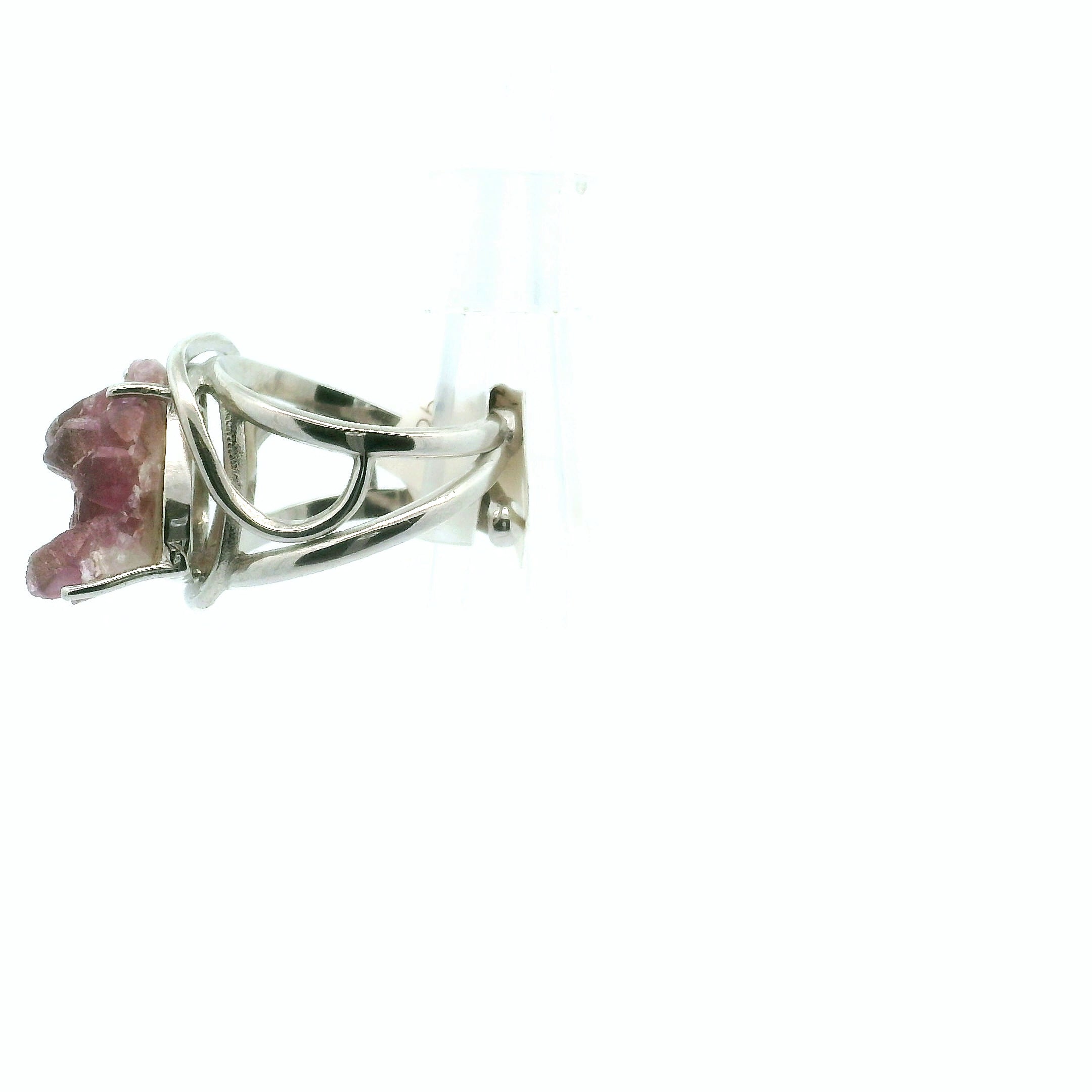 Cobalto Calcite Druzy Cuff Ring .925 Silver for Compassion, Emotional Healing, Harmony and Forgiveness