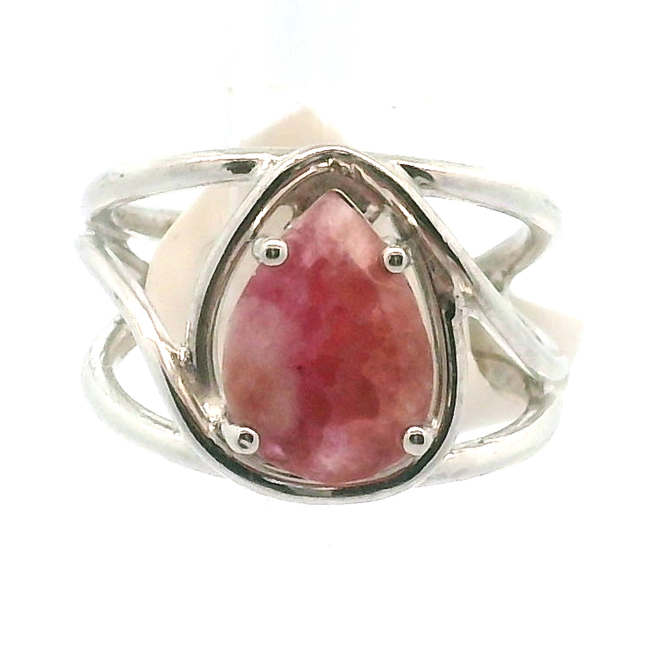 Faceted Cobalto Calcite Cuff Ring .925 Silver for Compassion, Emotional Healing, Harmony and Forgiveness