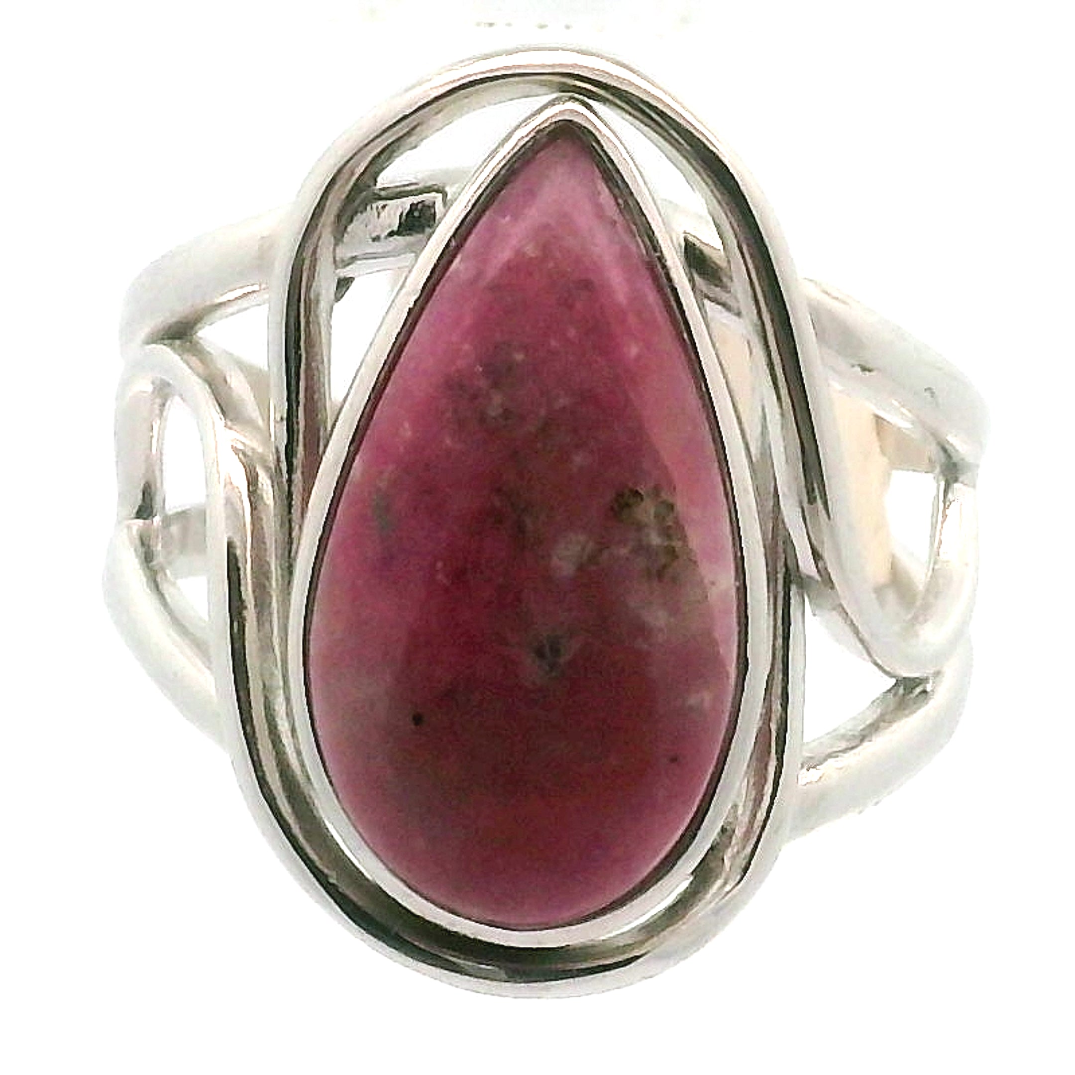 Cobalto Calcite Cuff Ring .925 Silver for Compassion, Emotional Healing, Harmony and Forgiveness