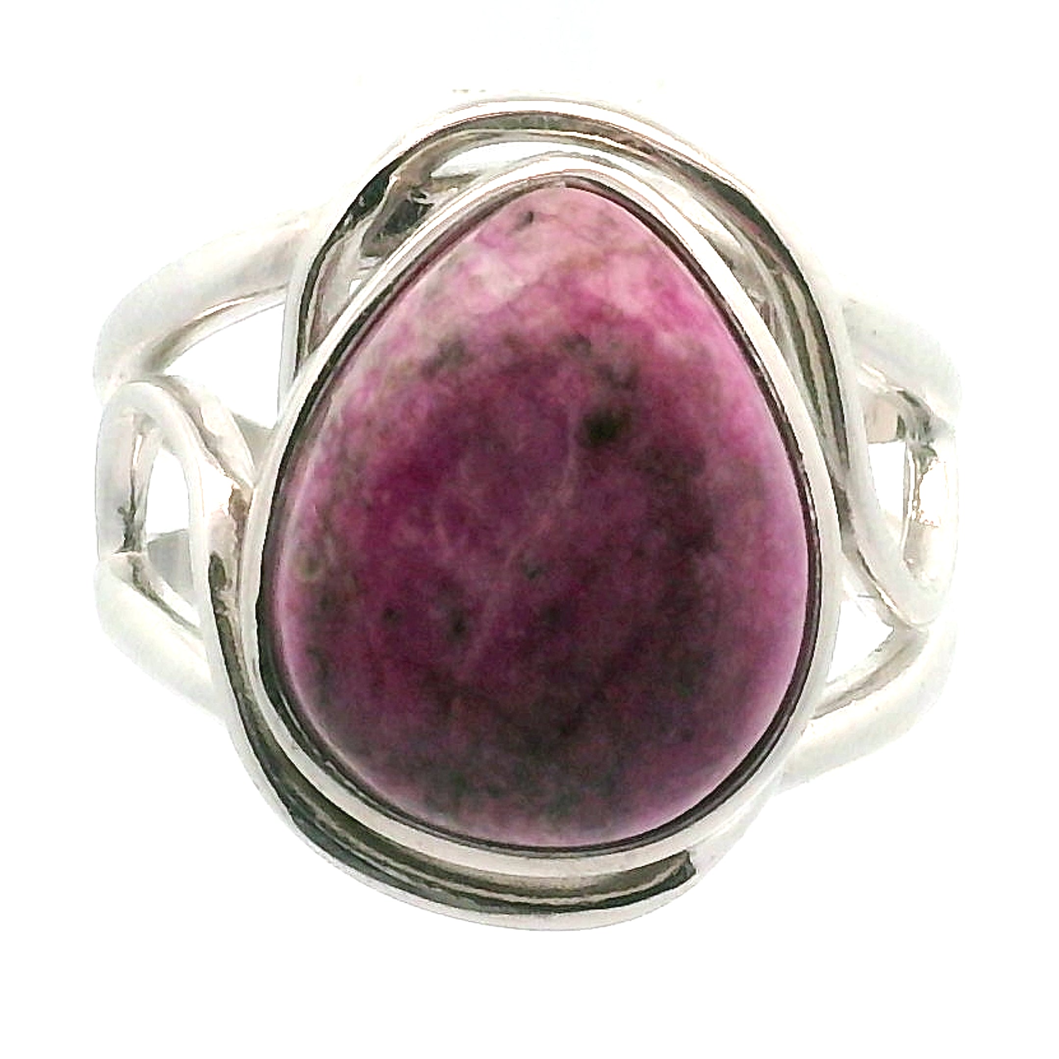 Cobalto Calcite Cuff Ring .925 Silver for Compassion, Emotional Healing, Harmony and Forgiveness
