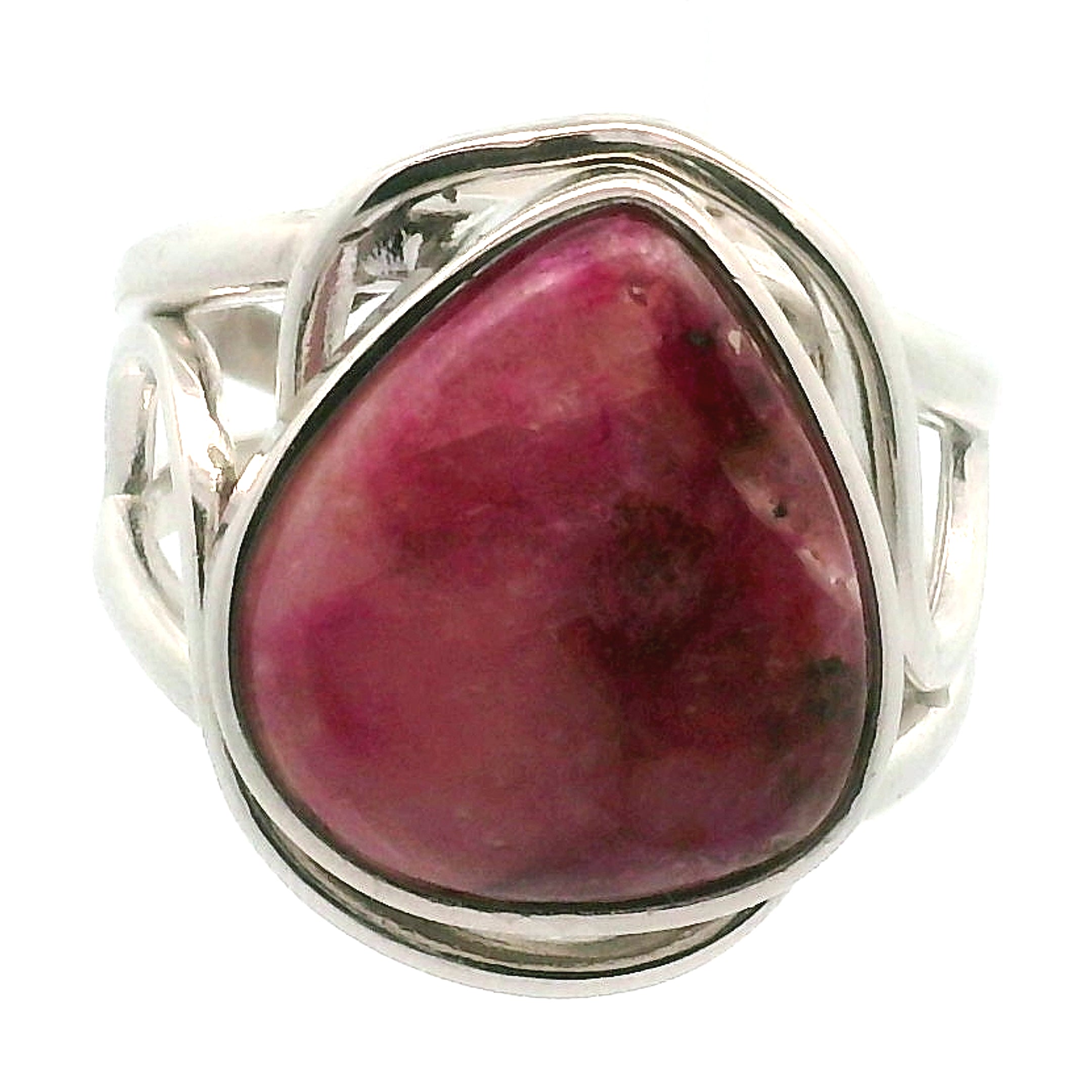 Cobalto Calcite Cuff Ring .925 Silver for Compassion, Emotional Healing, Harmony and Forgiveness