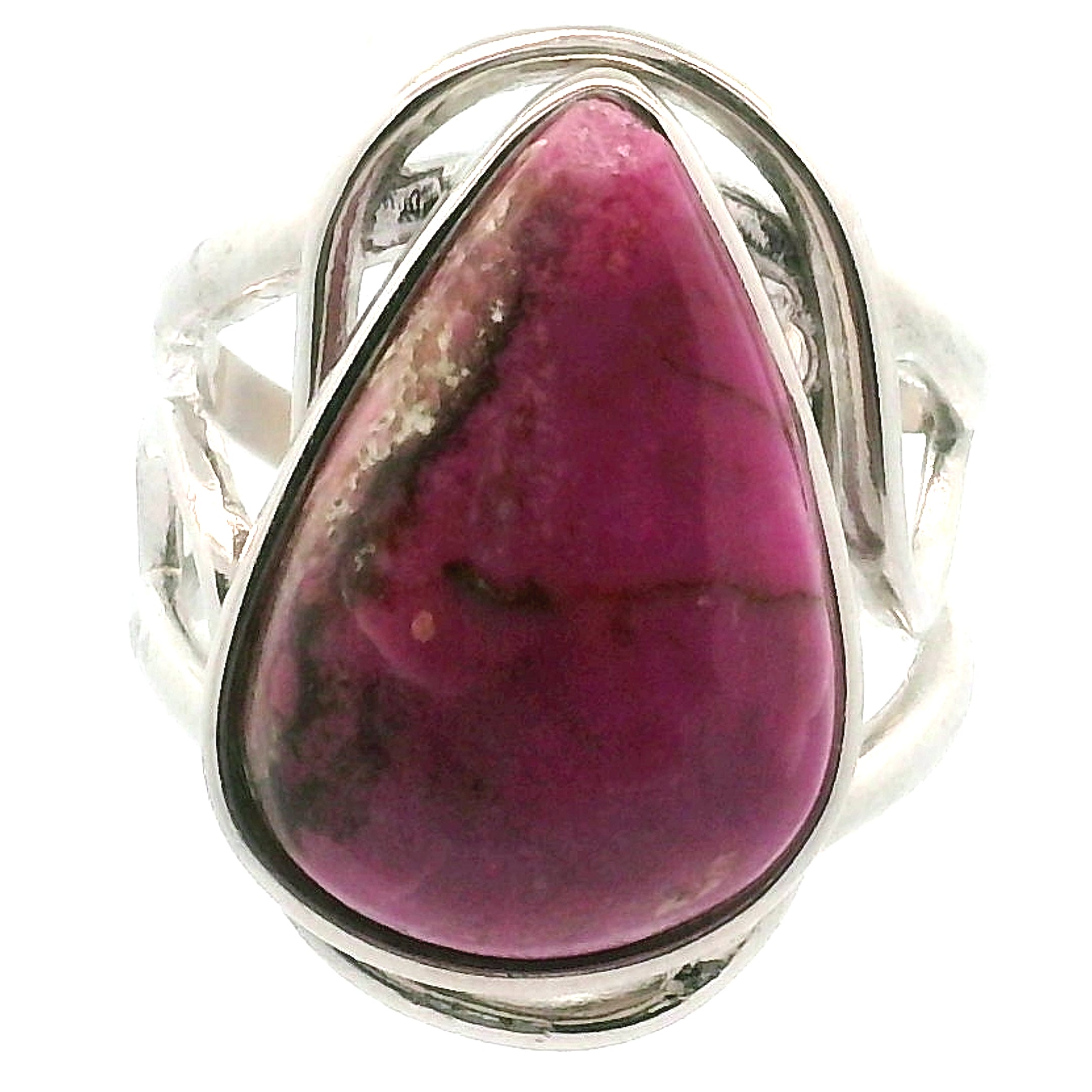 Cobalto Calcite Cuff Ring .925 Silver for Compassion, Emotional Healing, Harmony and Forgiveness