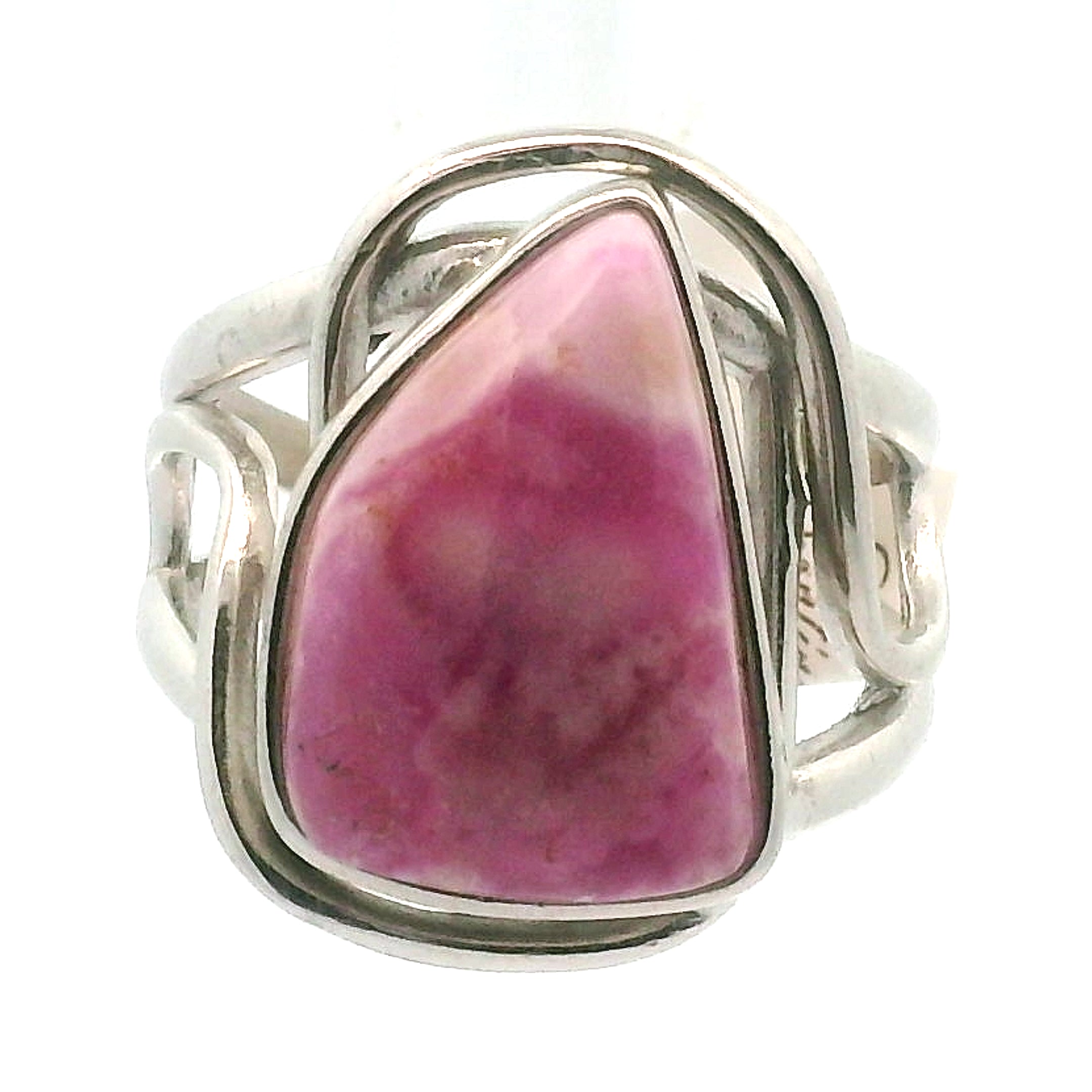 Cobalto Calcite Cuff Ring .925 Silver for Compassion, Emotional Healing, Harmony and Forgiveness