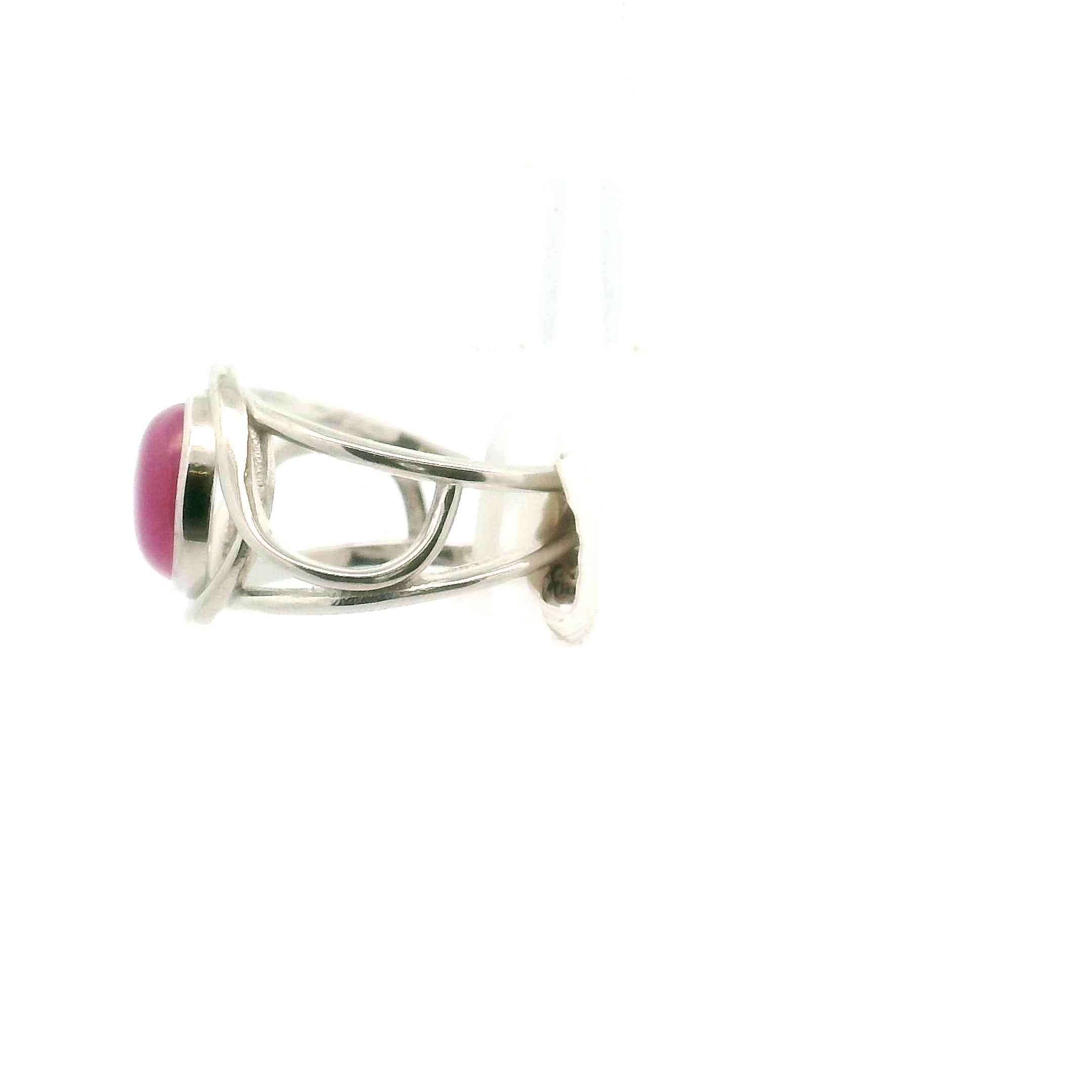 Star Ruby Finger Cuff Adjustable Ring .925 Silver for Confidence, Empowerment, Passion and Success