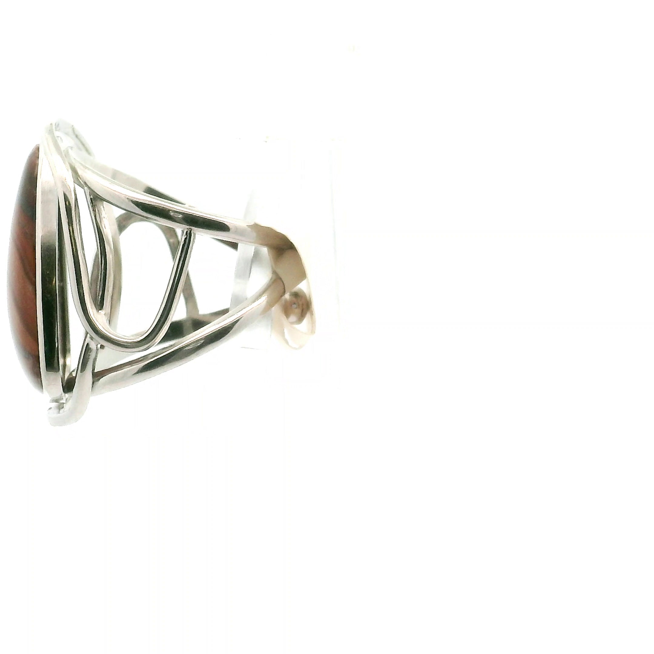 Wave Dolomite Cuff Ring 925 Silver for Patience, Grounding and Balance