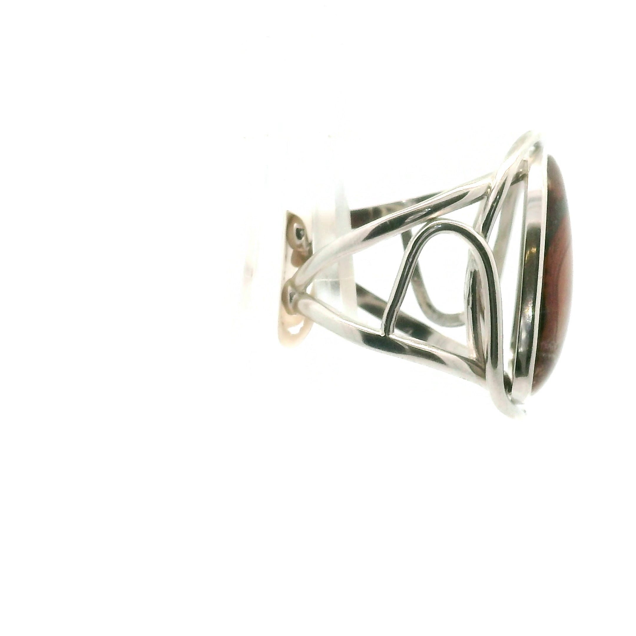 Wave Dolomite Cuff Ring 925 Silver for Patience, Grounding and Balance