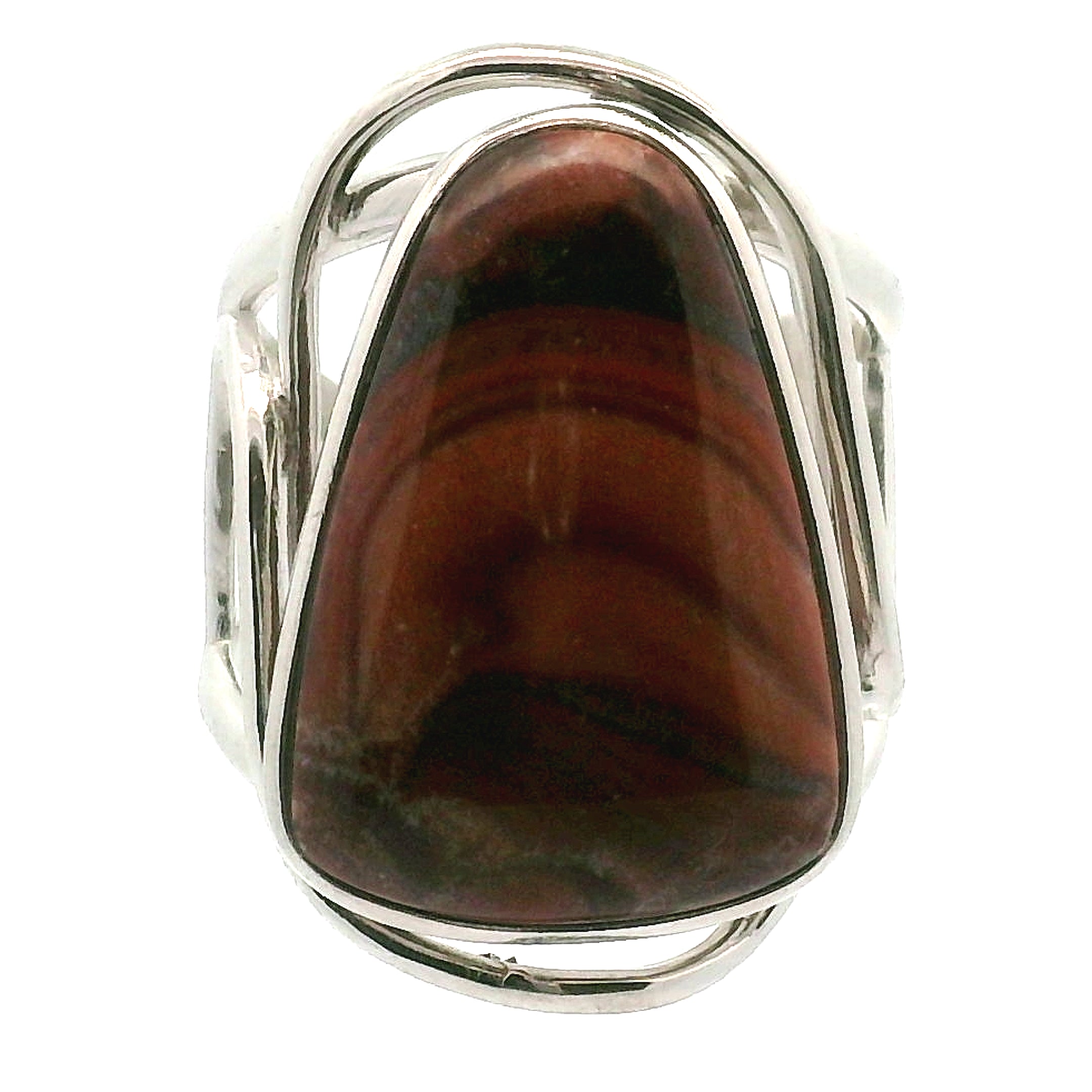Wave Dolomite Cuff Ring 925 Silver for Patience, Grounding and Balance