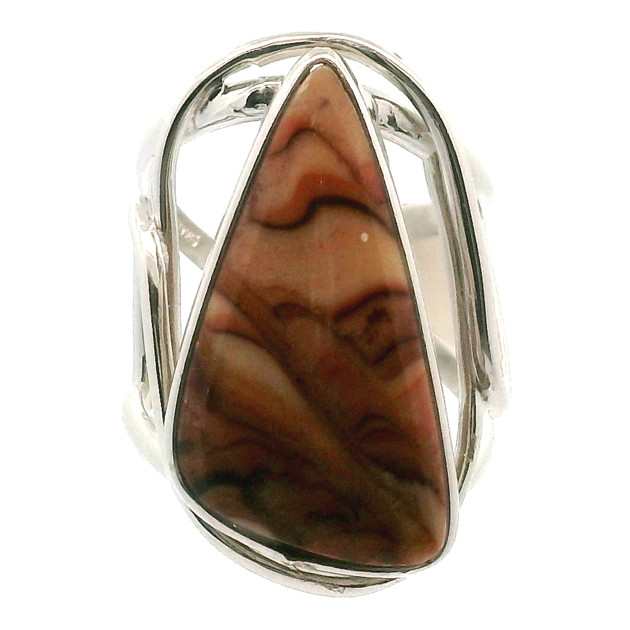 Wave Dolomite Cuff Ring 925 Silver for Patience, Grounding and Balance