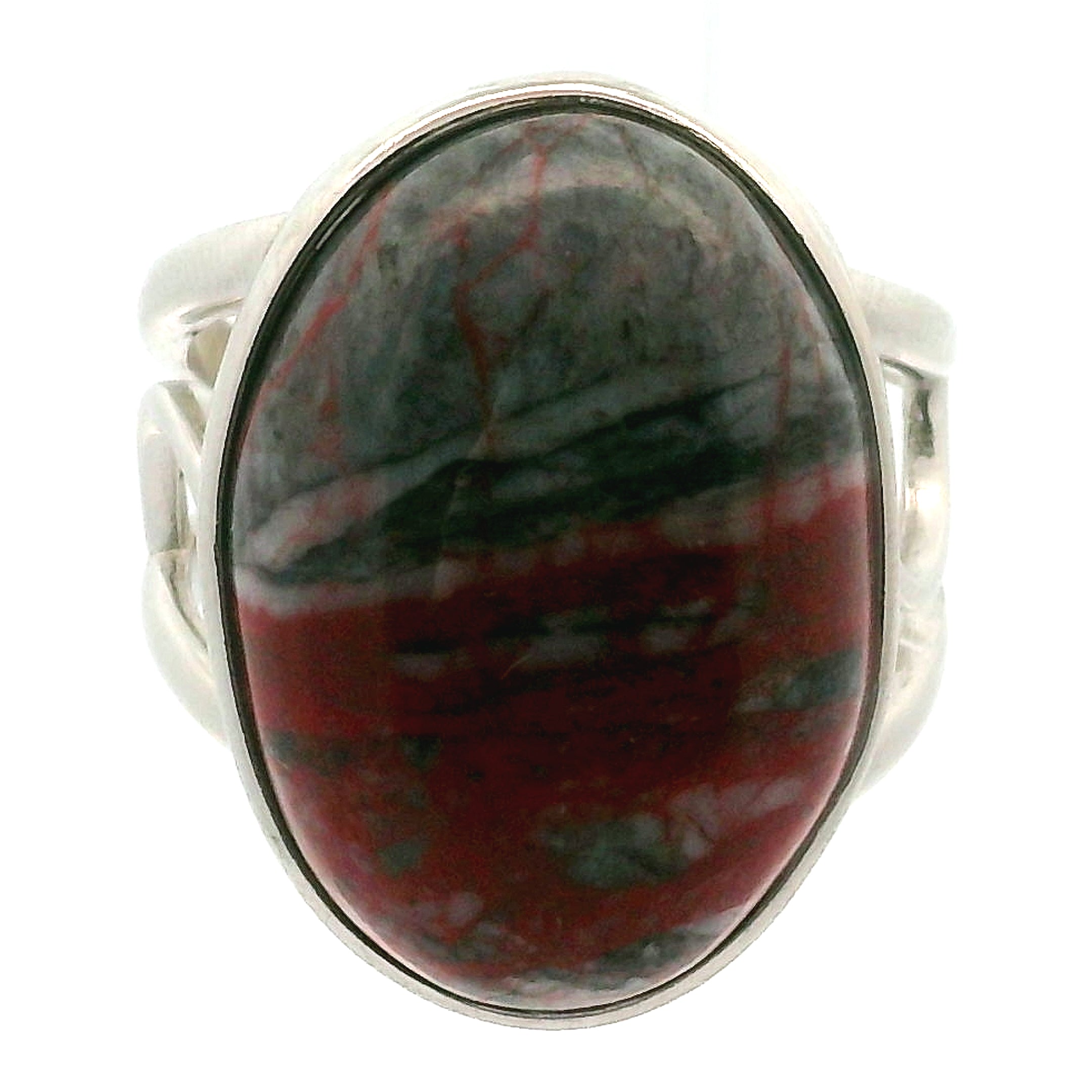 Cinnabar Cuff Ring .925 Sterling Silver for Creativity, Empowerment and Transformation