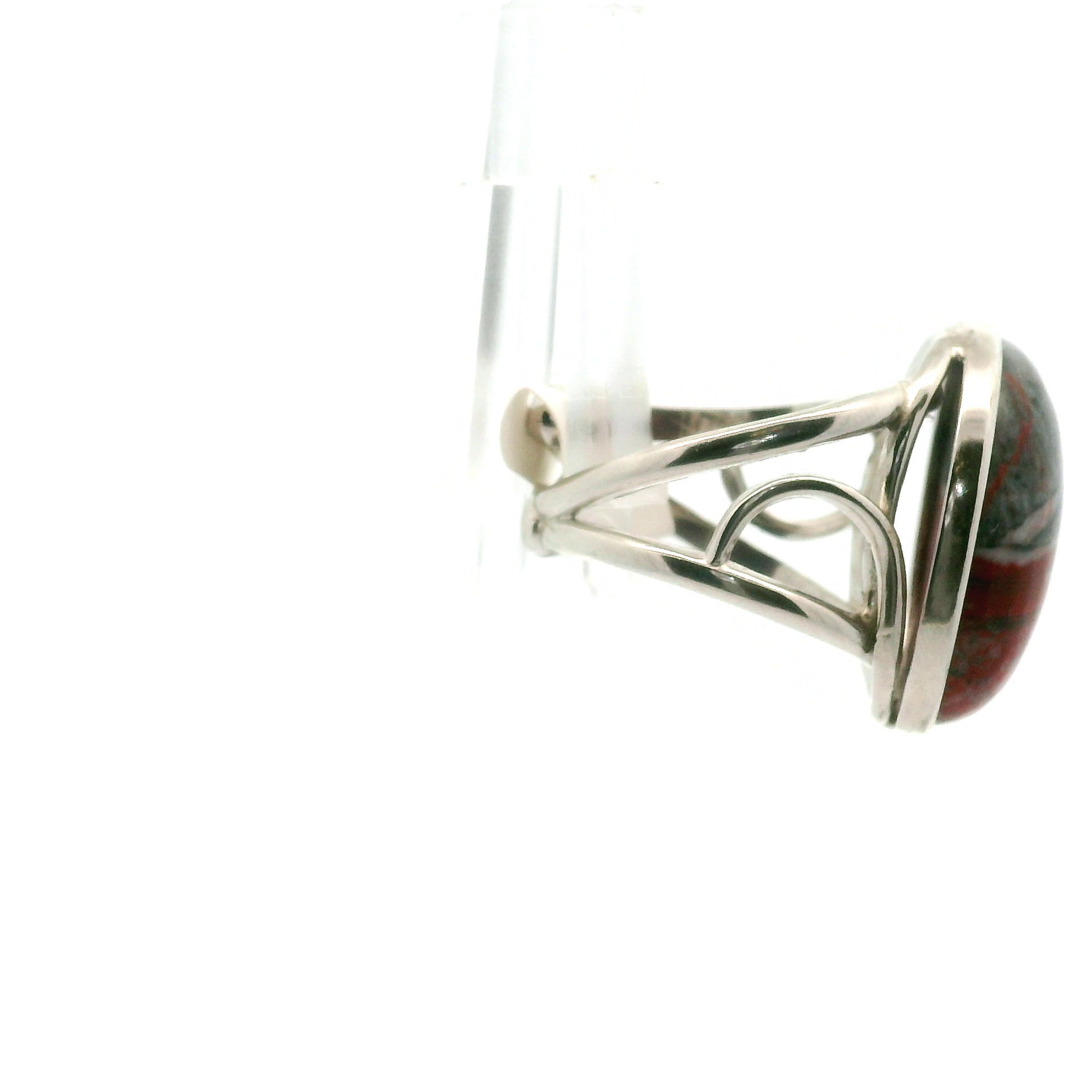Cinnabar Cuff Ring .925 Sterling Silver for Creativity, Empowerment and Transformation