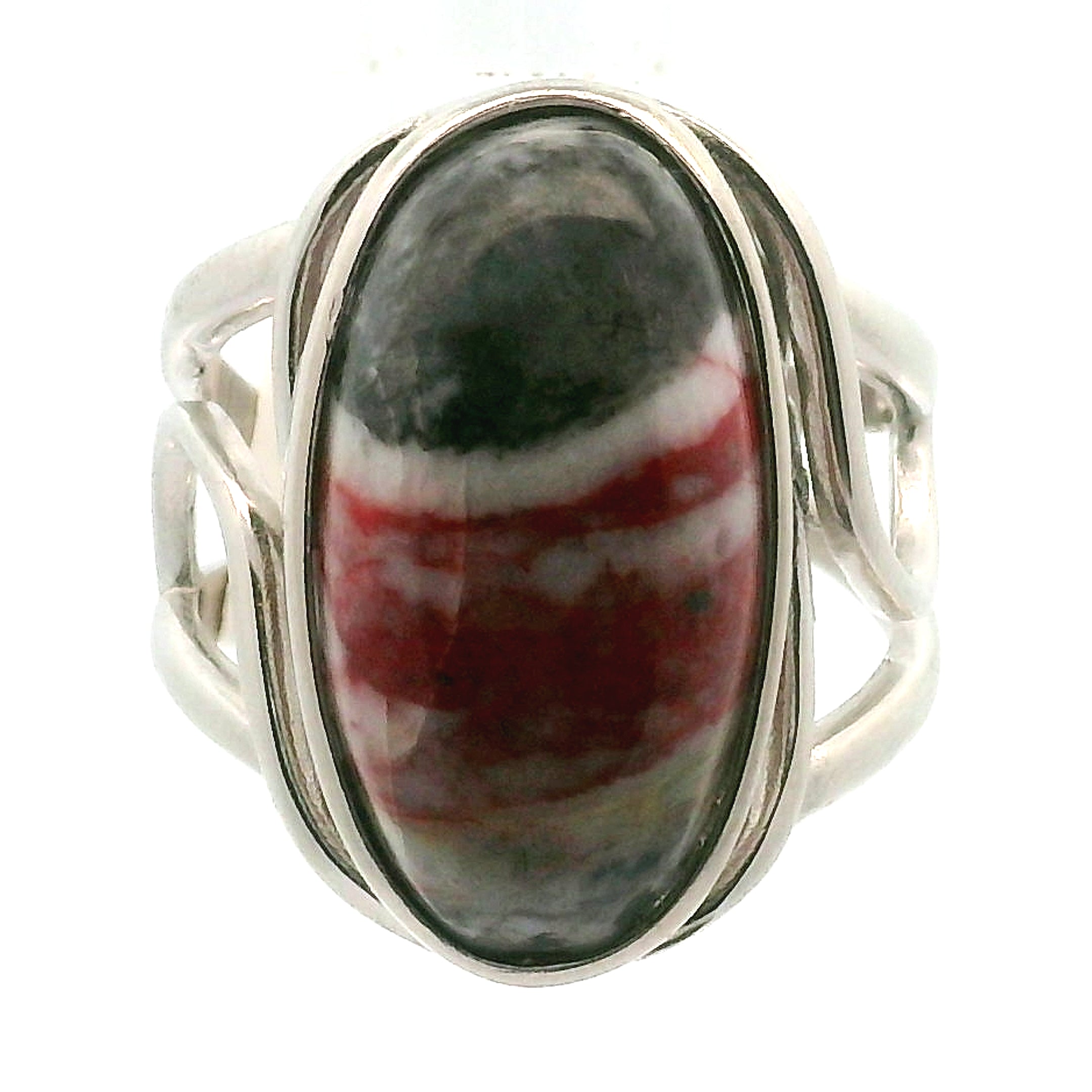 Cinnabar Cuff Ring .925 Sterling Silver for Creativity, Empowerment and Transformation