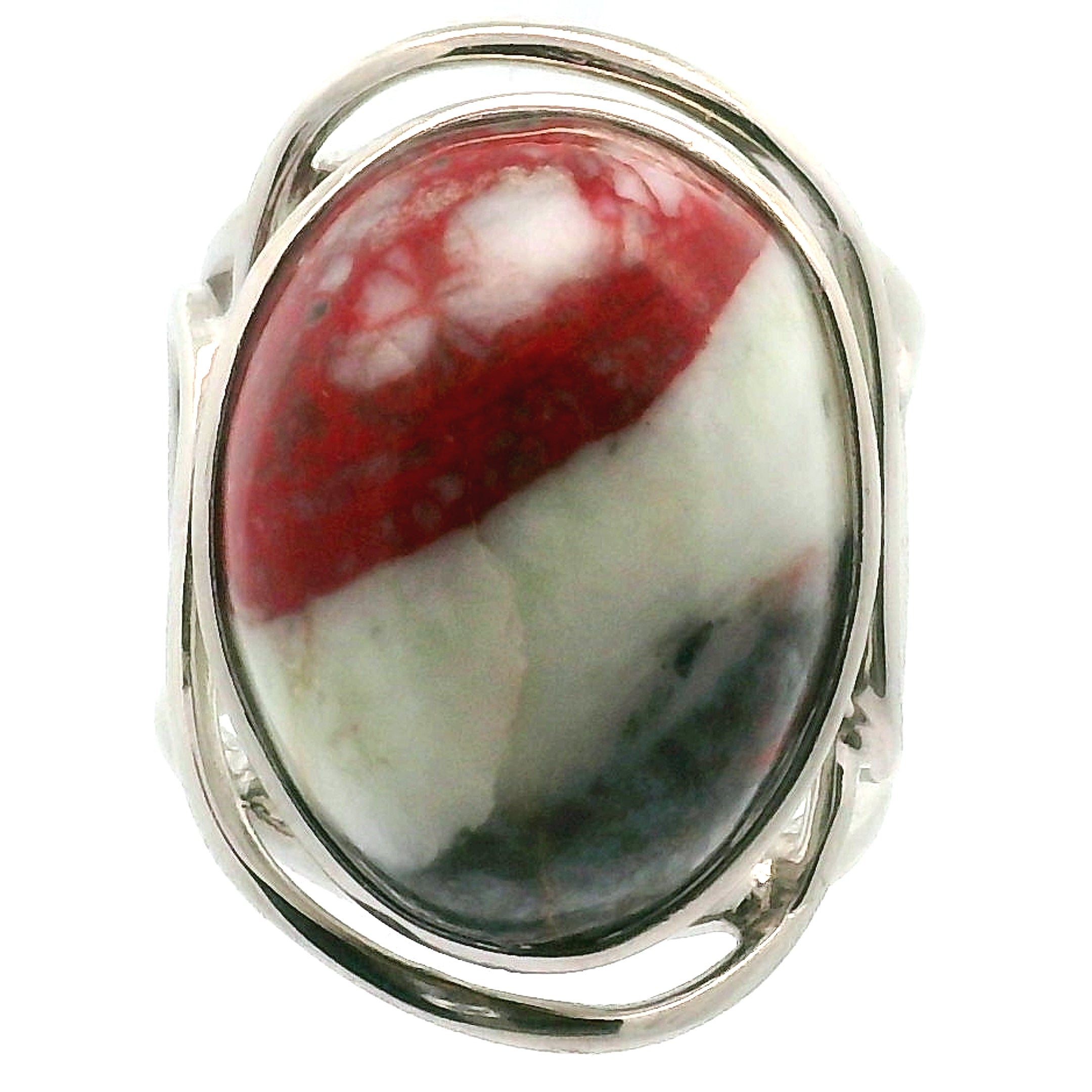 Cinnabar Cuff Ring .925 Sterling Silver for Creativity, Empowerment and Transformation