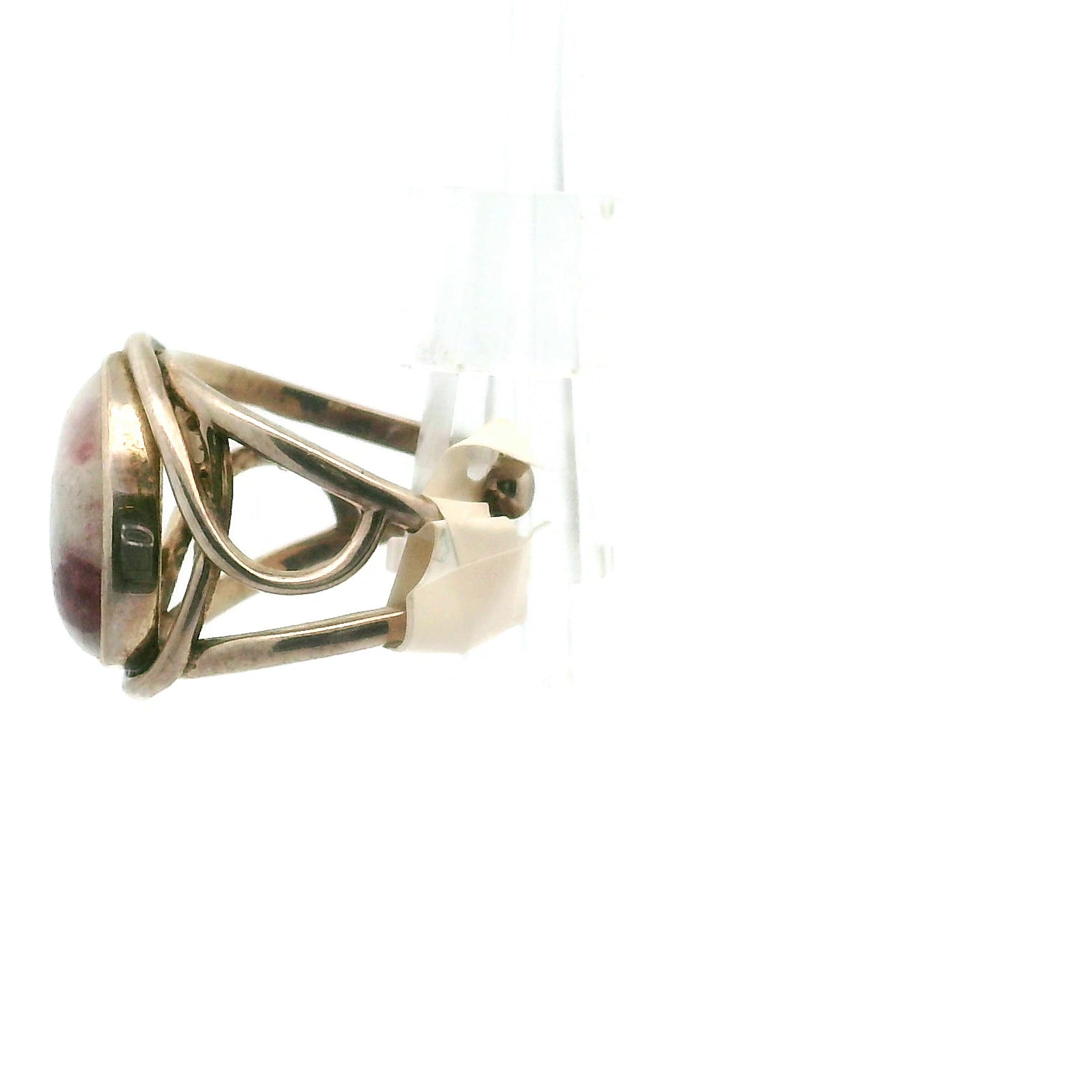 Pink Tourmaline in Quartz Ring Cuff Adjustable Ring .925 Sterling Silver for Emotional Healing, Kindness and Joy